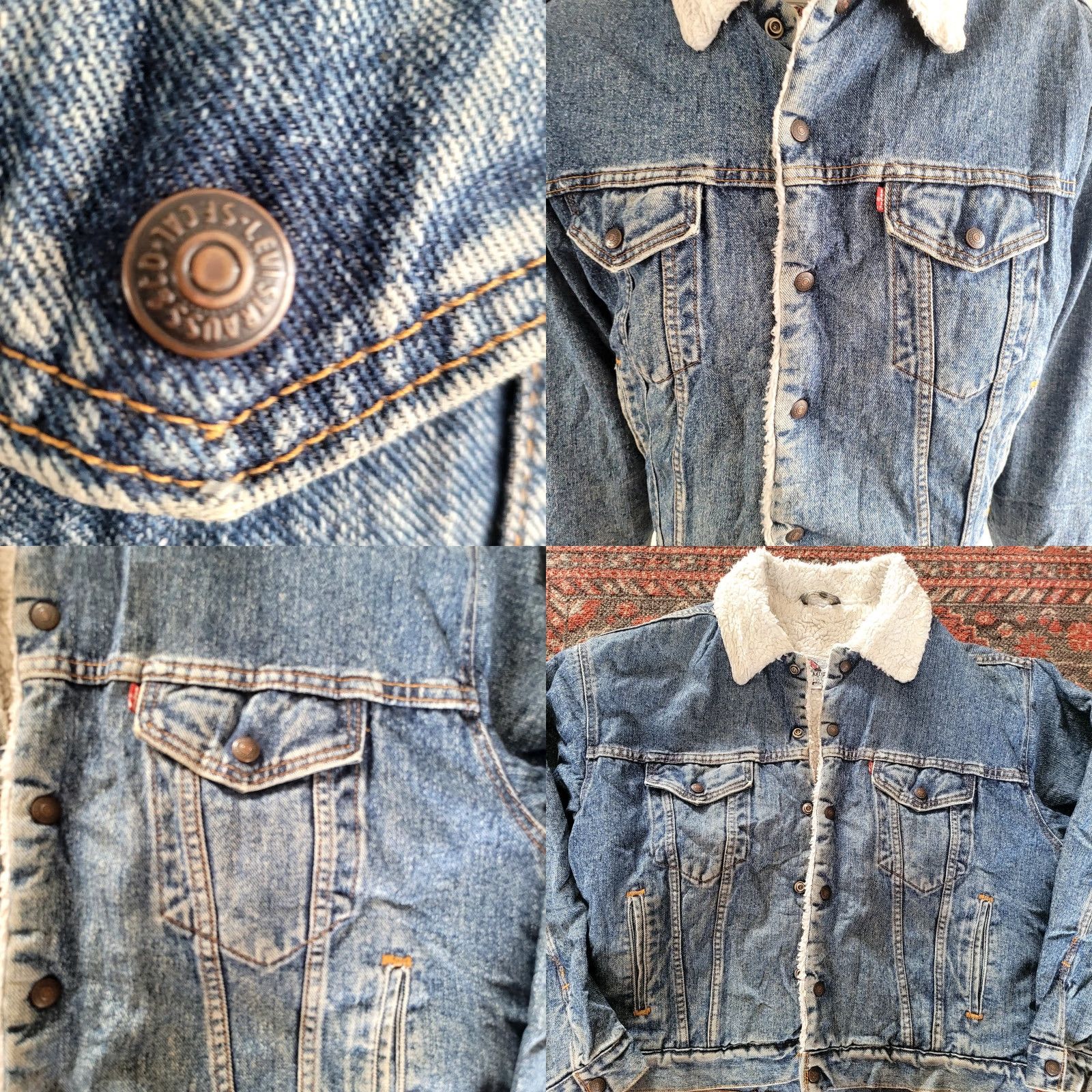 Levi's Levi’s AUTHENTIC Sherpa Denim Trucker Jacket - Made in USA - Size M - Men’s Blue Sherpa-Lined Trucker Jacket Size US M / EU 48-50 / 2 - 8 Thumbnail