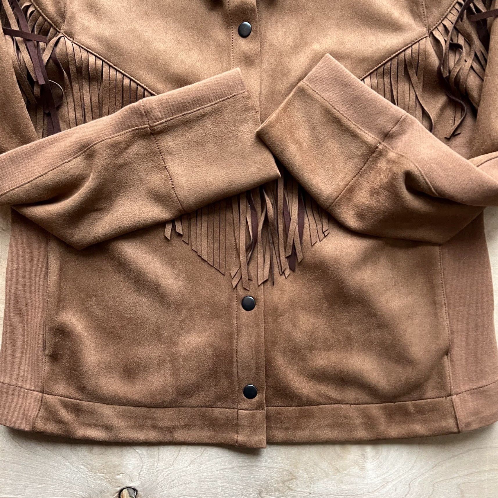 NIC+ZOE Nic+Zoe Fringe Jacket Women's Large Brown Western Outerwear NWT Jacket Size L / US 10 / IT 46 - 5 Thumbnail