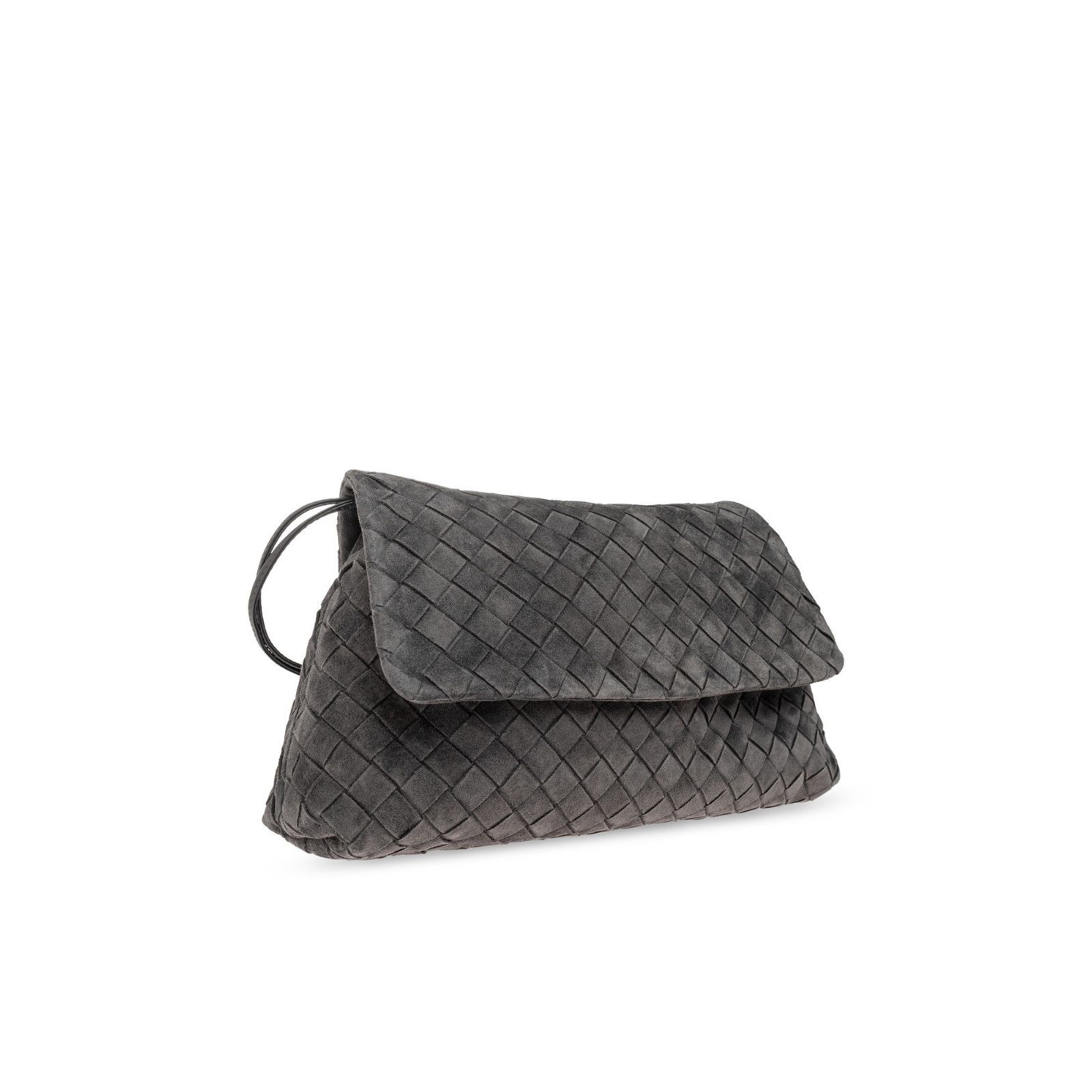 Bottega Veneta BOTTEGA VENETA Giorno Gray Suede Shoulder Bag New & Authenti Size ONE SIZE - 3 Thumbnail