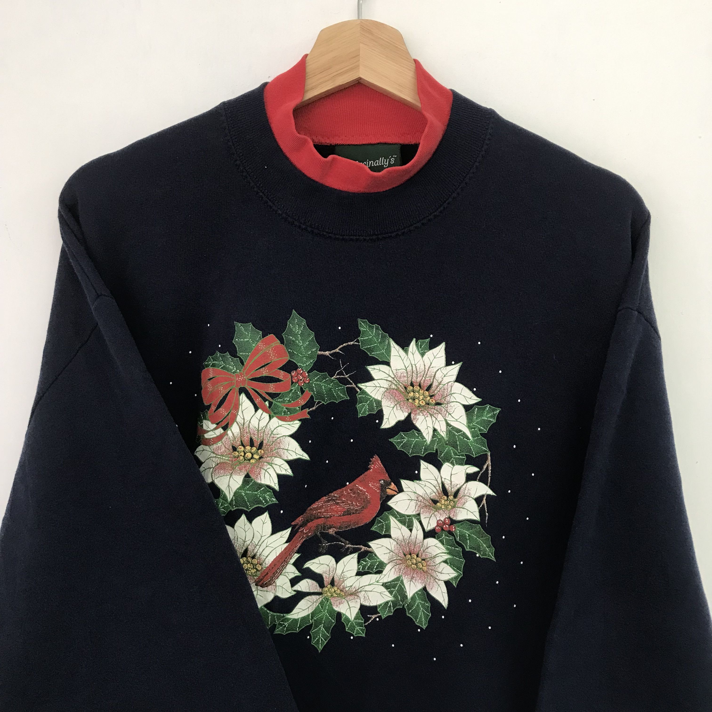 Cardinal of Canada Vintage 90s Cardinal Bird Floral Blue Sweatshirt - 574 Size US L / EU 52-54 / 3 - 6 Thumbnail