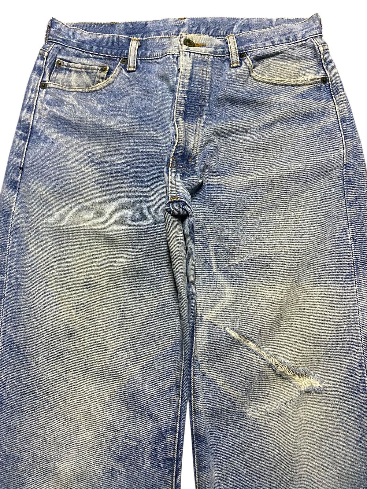 Japanese Brand Vintage Japanese Brand Bleach Distressed Loose Jeans Size US 31 - 3 Thumbnail
