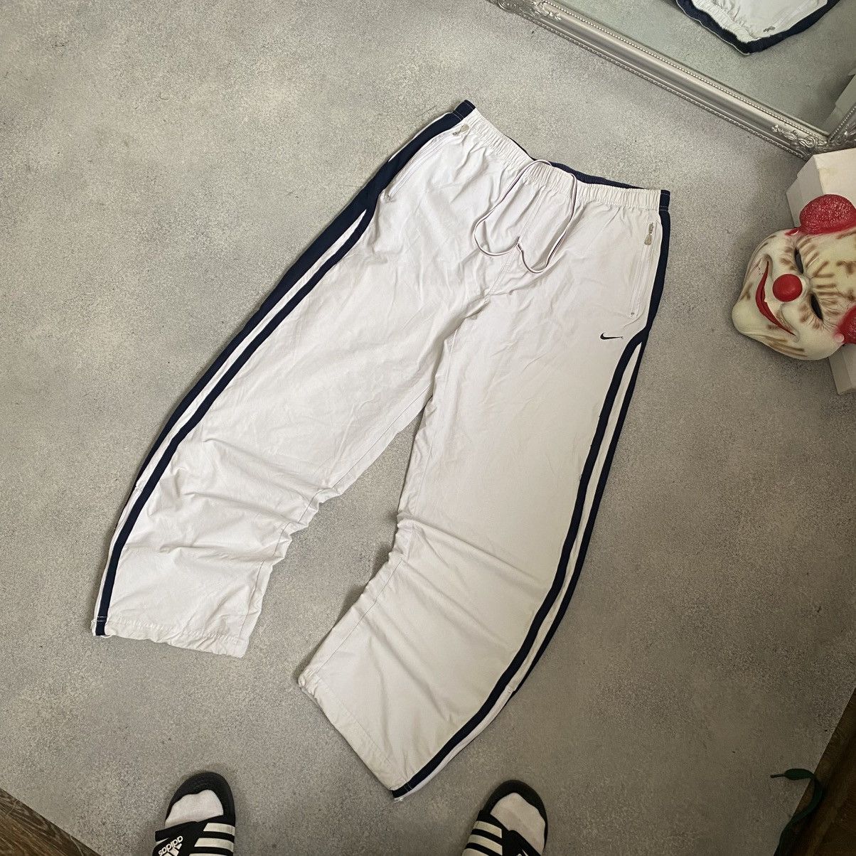 Nike Crazy Vintage White Nike Track Pants Drill Baggy Y2K 90s Size US 38 / EU 54 - 2 Thumbnail
