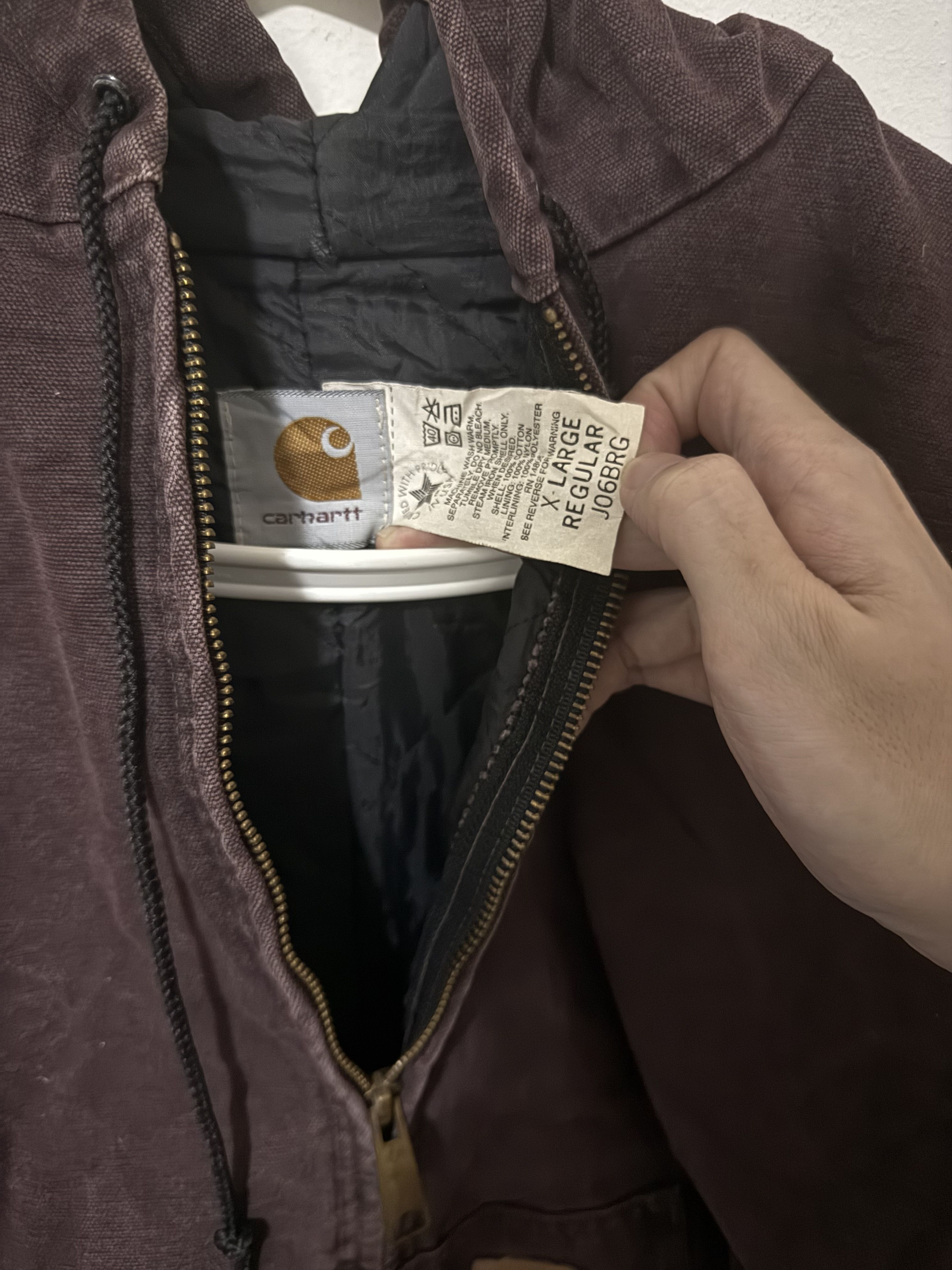 Carhartt Vintage 90s Carhartt J06 BRG Hooded Work Jacket Size US XL / EU 56 / 4 - 6 Thumbnail