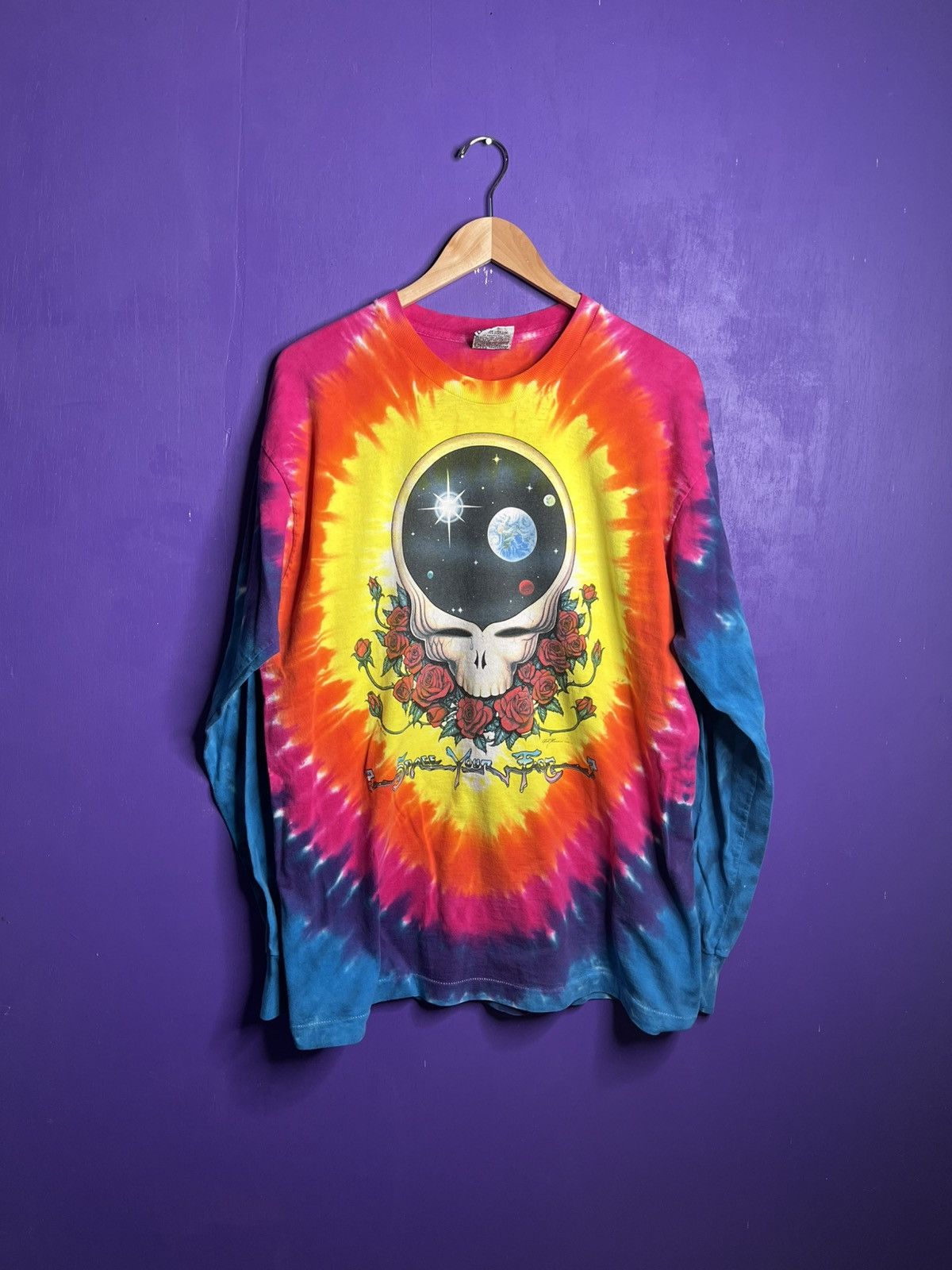 Band Tees × Grateful Dead × Vintage Vintage 1992 Grateful Dead space your face long-sleeve Size US L / EU 52-54 / 3 - 1 Thumbnail