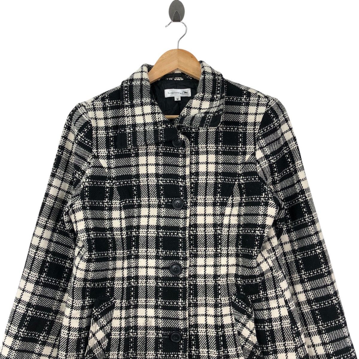 Longchamp × Vintage Vintage French Luxury LONGCHAMP PARIS Checkered Jacket Size M / US 6-8 / IT 42-44 - 2 Thumbnail