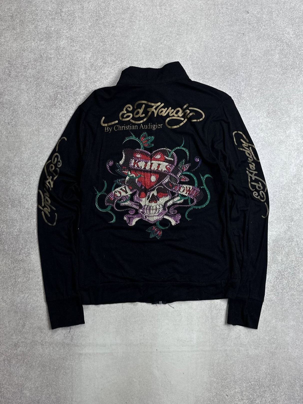 Ed Hardy Vintage Ed Hardy Womans Y2K All Over Zip Jacket S Rare Size S / US 4 / IT 40 - 2 Thumbnail