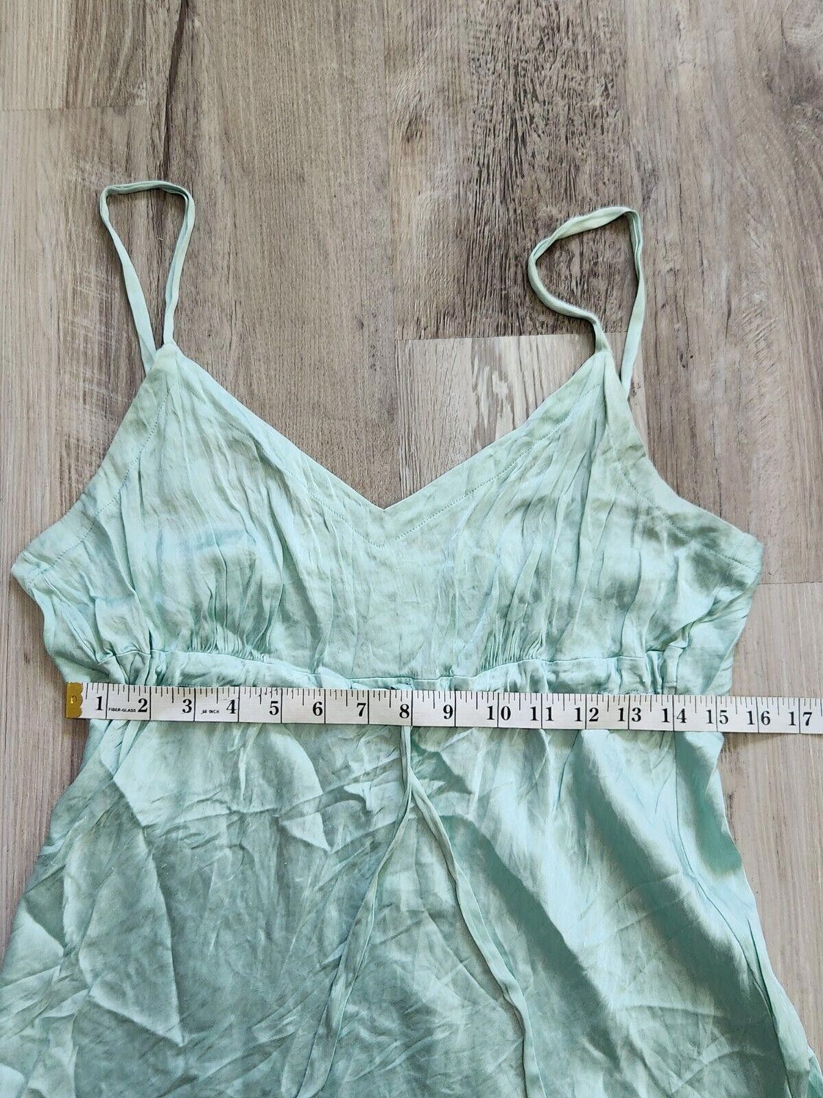 Aquascutum Apt 9 Silk Tank Top Aqua Turquoise Y2k V Neck Adjustable Size L / US 10 / IT 46 - 4 Thumbnail
