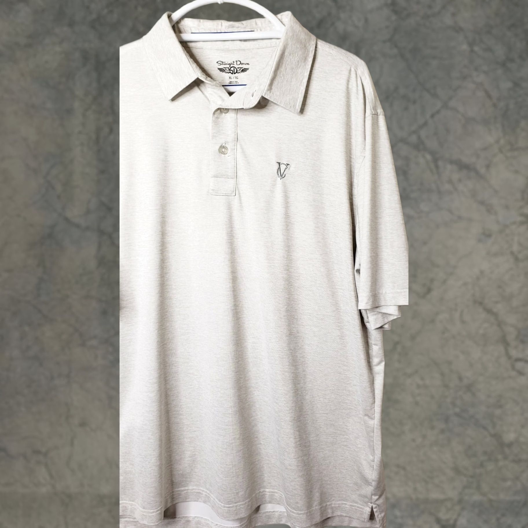 Vintage Straight Down Golf Polo Shirt Mens XL Heathered Gray Short Sleeve VC Logo on Chest Size US XL / EU 56 / 4 - 1 Thumbnail