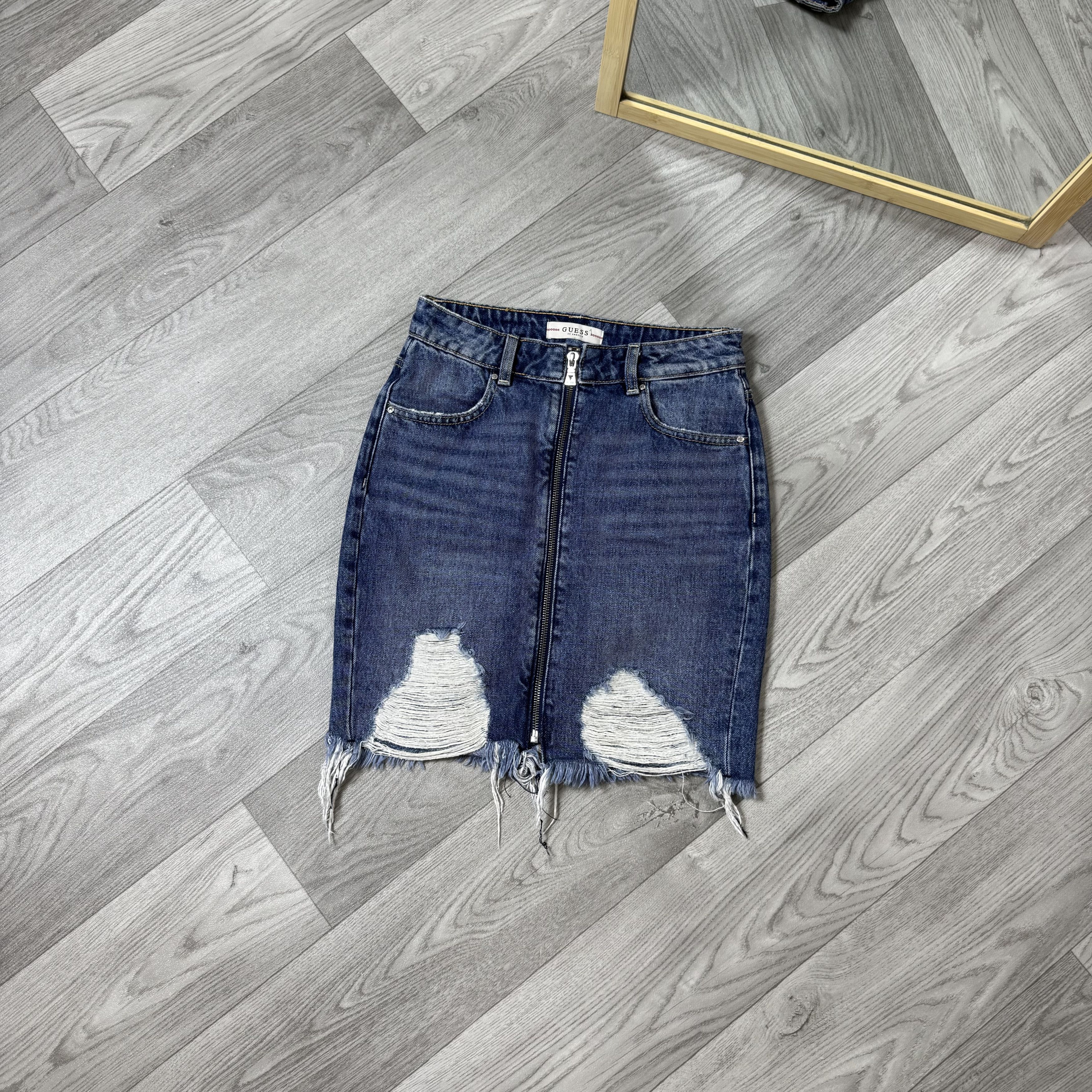 Guess Guess Women's Midi Denim Stonewashed Skirt Jeans 24 Size 24" / US 00 / IT 34 - 2 Thumbnail