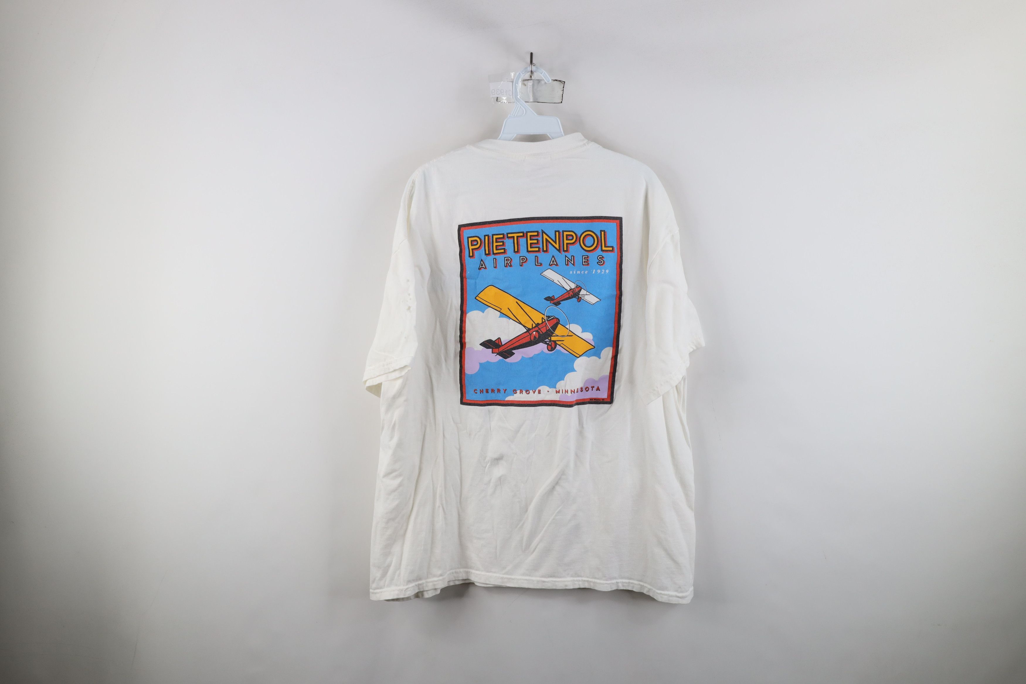 Vintage Vintage 90s Streetwear Spell Pietenpol Airplanes T-Shirt Size US XL / EU 56 / 4 - 10 Thumbnail