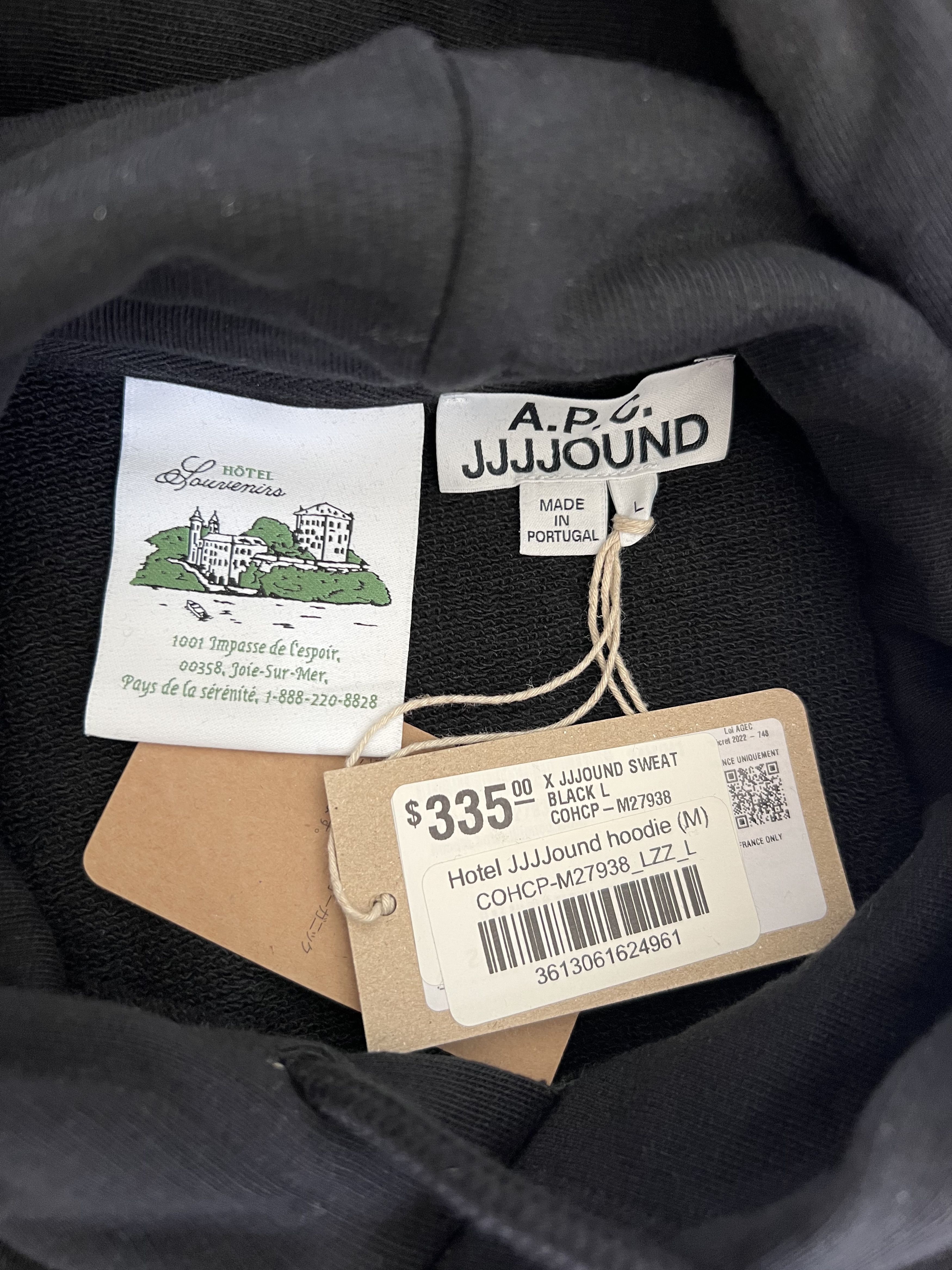 A.P.C. × JJJJound A.P.C. JJJJound Hotel Hoodie in Black Size US L / EU 52-54 / 3 - 7 Thumbnail