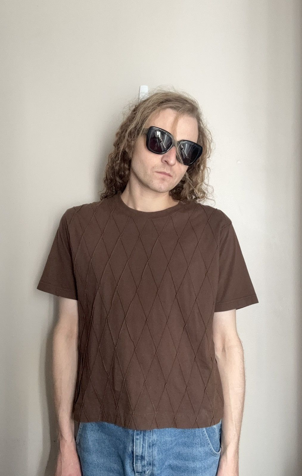 Issey Miyake Issey Miyake Men SS02 Textured Diamond Knit Tee Size US M / EU 48-50 / 2 - 8 Thumbnail