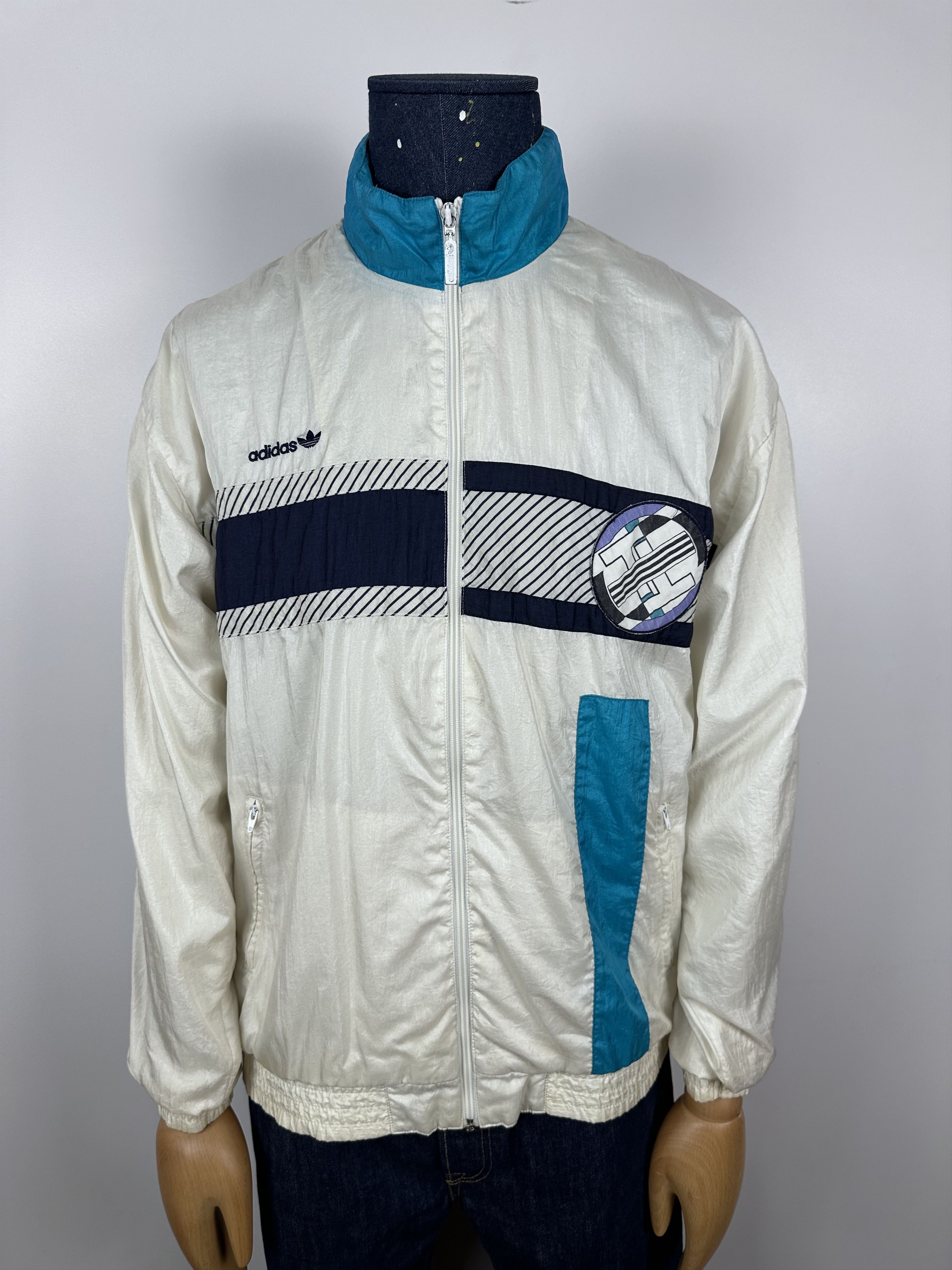 Adidas × Vintage Adidas Originals Vintage 90s White Nylon Track Top Jacket Size US M / EU 48-50 / 2 - 2 Thumbnail