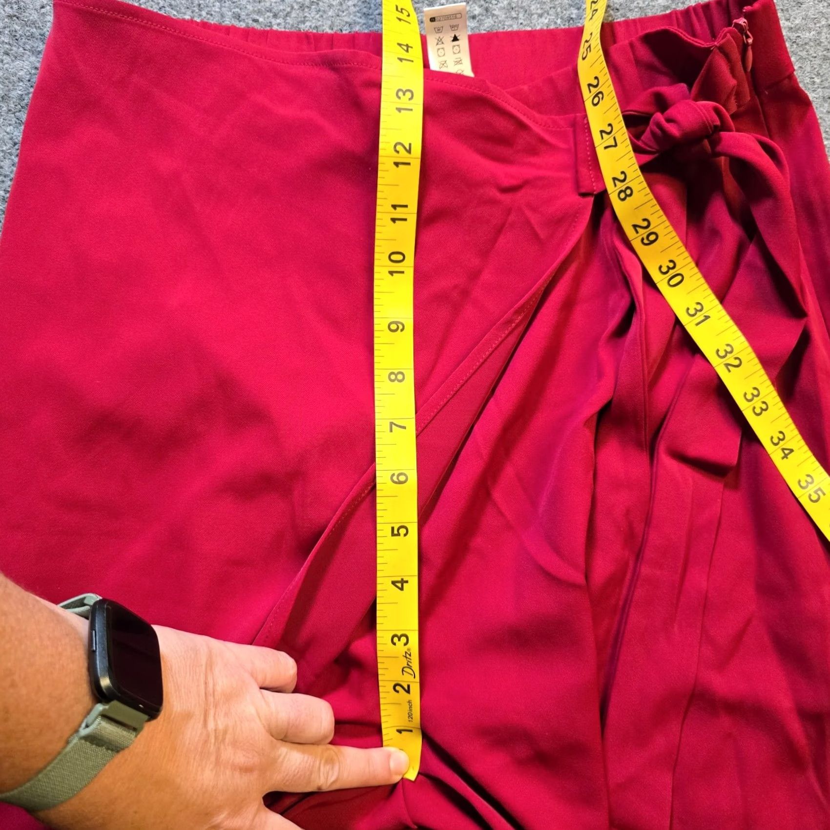 Vintage Halara Pants Womens Size Large Red High Waist Tie Side Wide Leg Wrap Work Career Size 36" / US 14 / IT 50 - 7 Thumbnail