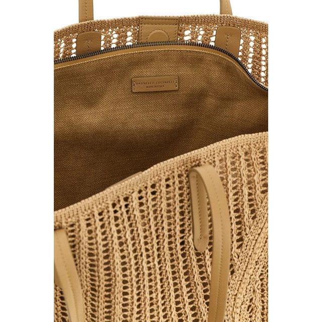 Brunello Cucinelli BRUNELLO CUCINELLI BC Duo Large Raffia Beige Tote Bag New Size ONE SIZE - 4 Thumbnail