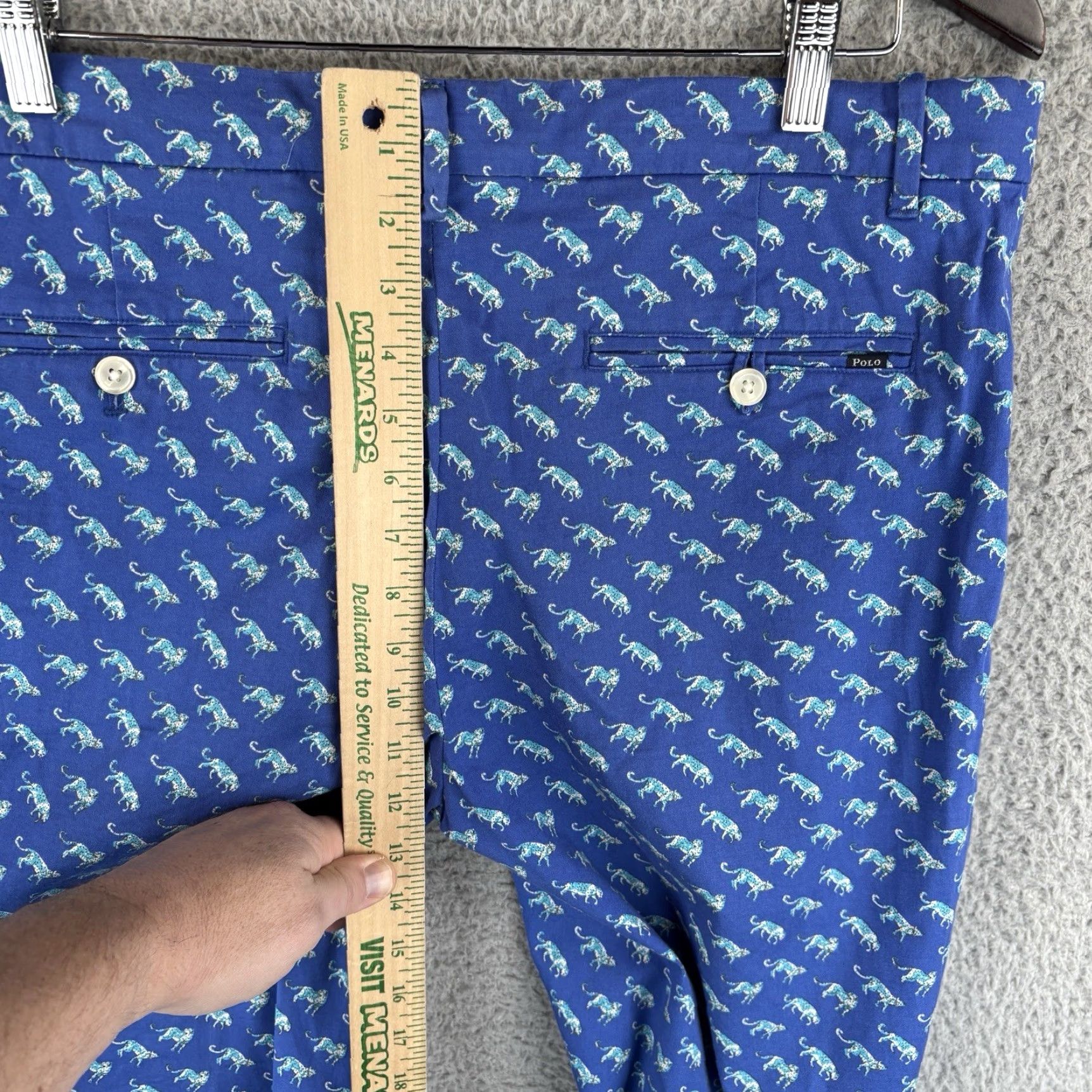 Polo Ralph Lauren Polo Ralph Lauren Pants Mens 36x30 Blue Leopard All Over Print Chino Flat Front Cotton Blend Regular Dickies? Size US M / EU 48-50 / 2 - 5 Thumbnail