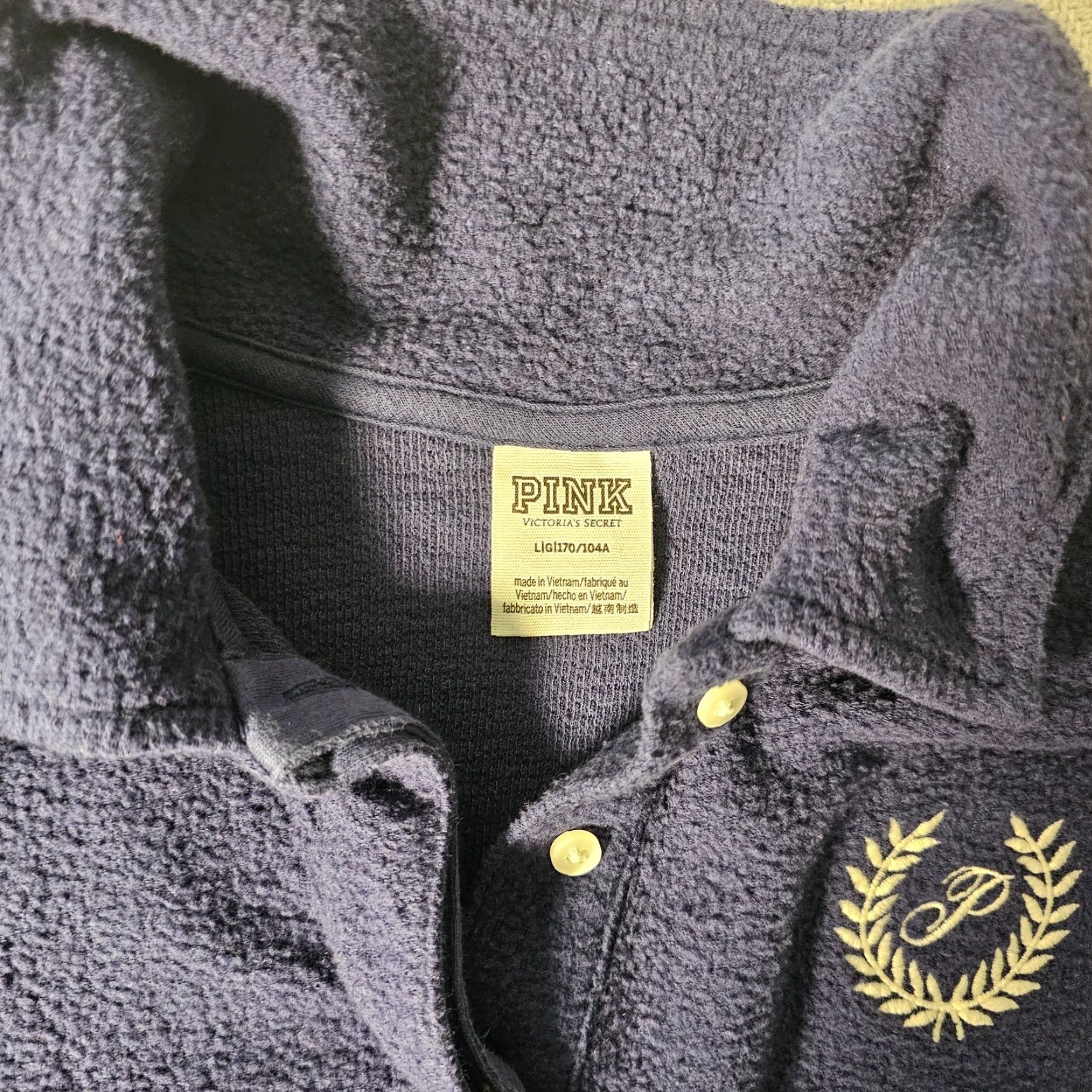Victoria's Secret VINTAGE Victoria's Secret PINK Sweatshirt Cropped Polo Fleece Purple Size L Women's Size L / US 10 / IT 46 - 6 Thumbnail