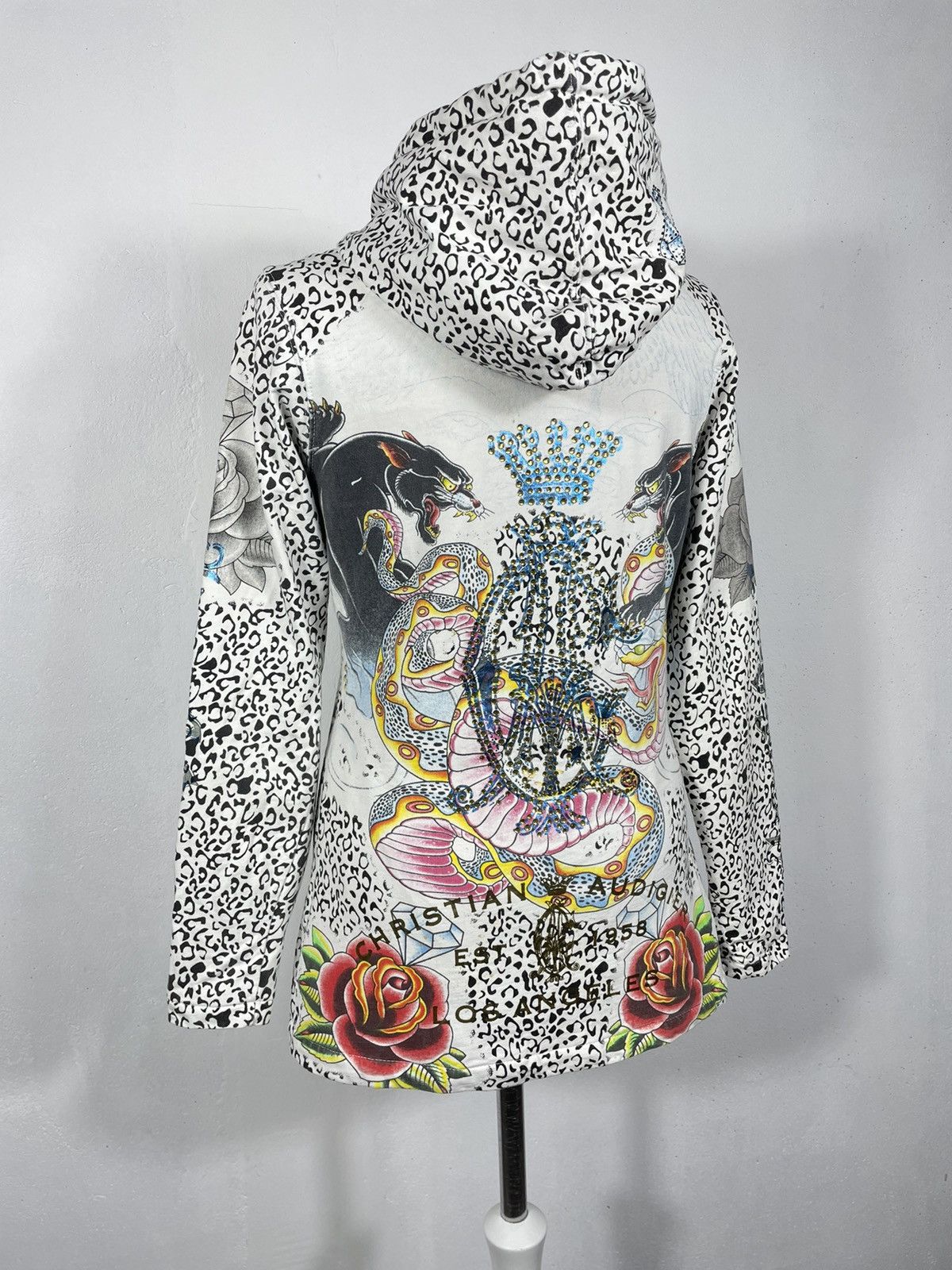 Christian Audigier × Ed Hardy × Vintage Christian Audigier Ed Hardy Retro 00s Hoodie With Crystals Size M / US 6-8 / IT 42-44 - 7 Thumbnail