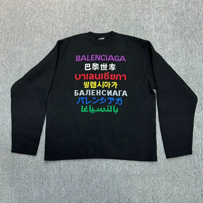 Balenciaga Balenciaga Seven-country language logo black long-sleeved Size US M / EU 48-50 / 2 - 1 Thumbnail
