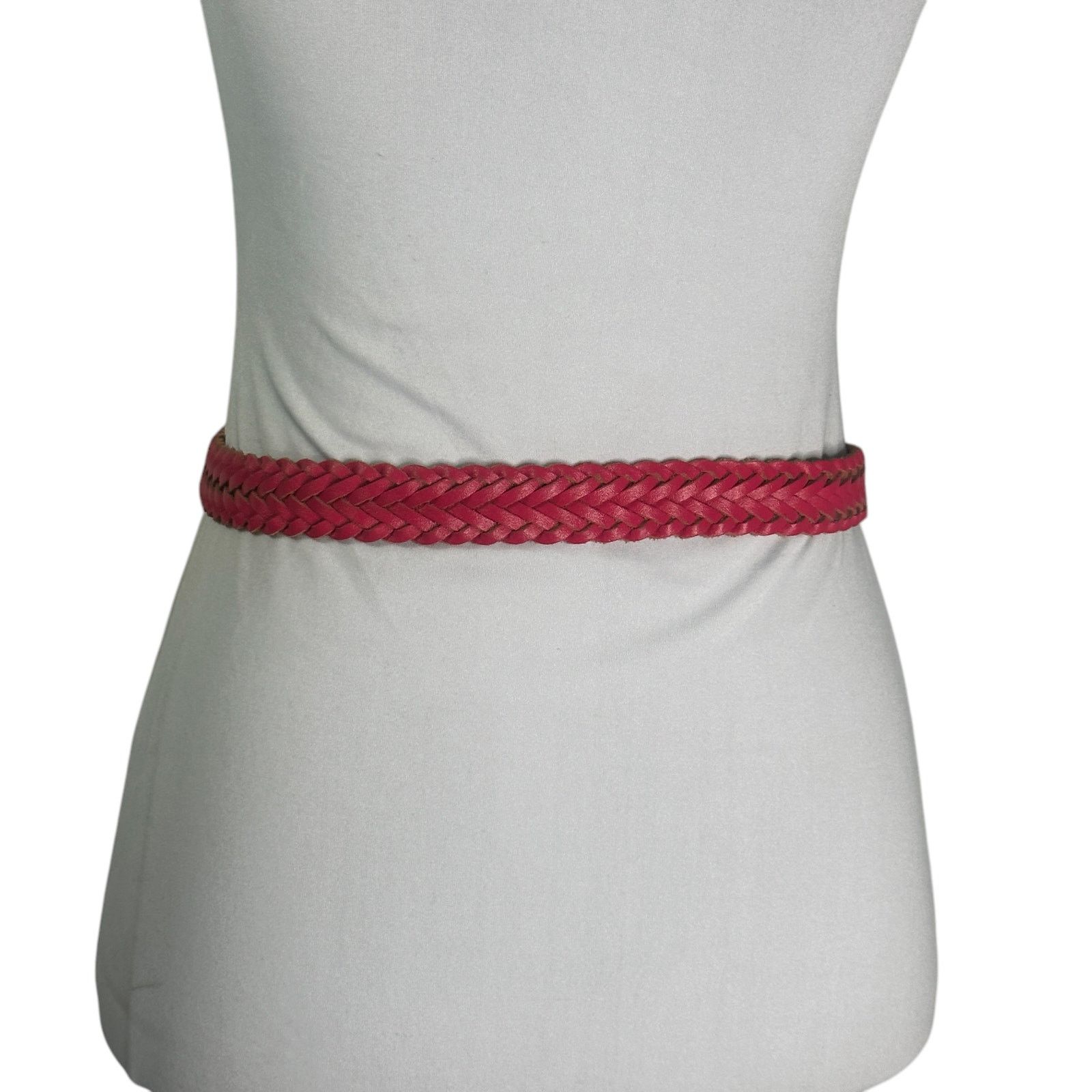 Vintage Vintage 80s Capezio Hot Pink Braided Leather Belt M/L Size ONE SIZE - 4 Thumbnail