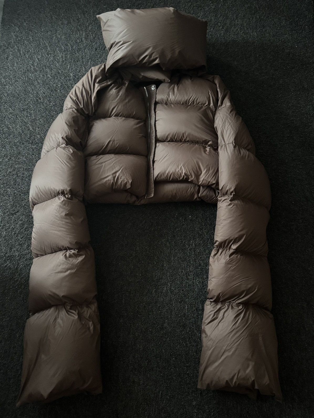 Rick Owens Rick Owens Babel Mountain Cropped Duvet Jacket Nylon Brown Size US M / EU 48-50 / 2 - 1 Thumbnail