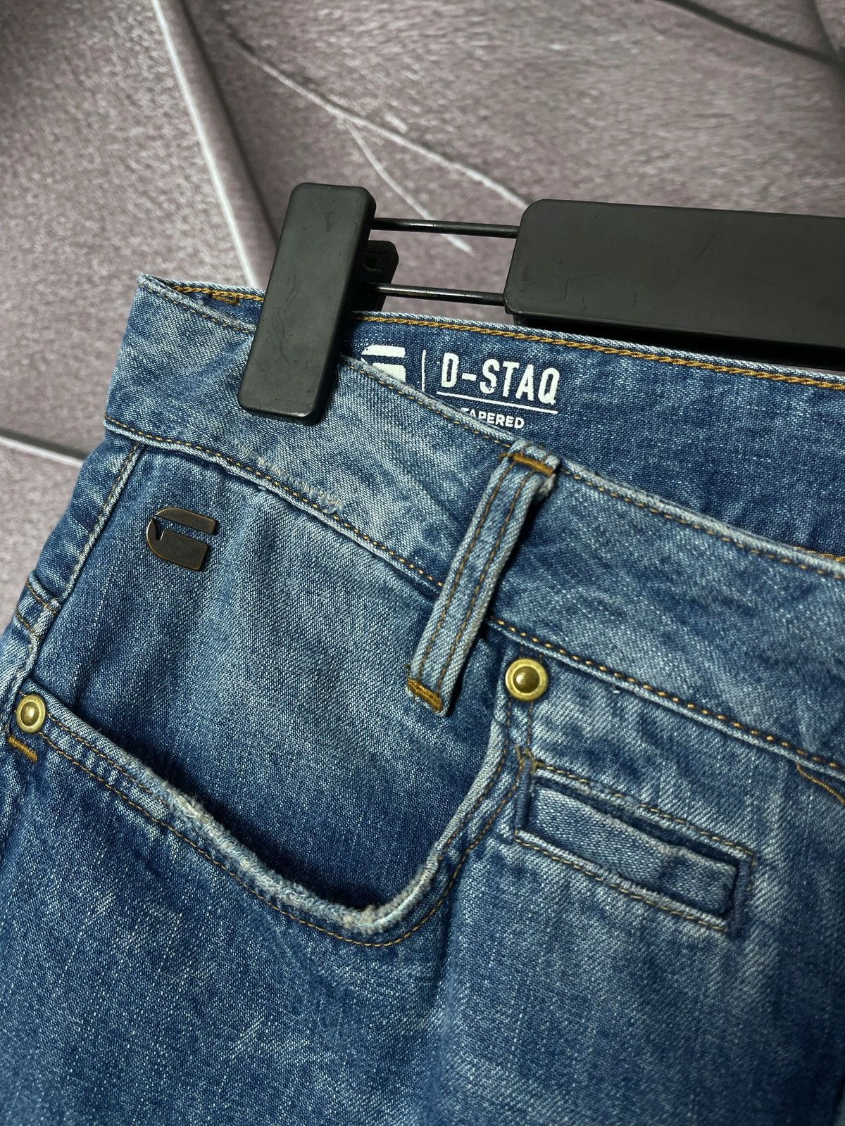 G-Star G-Star Raw D-Staq 3D Tapered Distressed Blue Denim W28 L34 Size US 28 / EU 44 - 8 Thumbnail