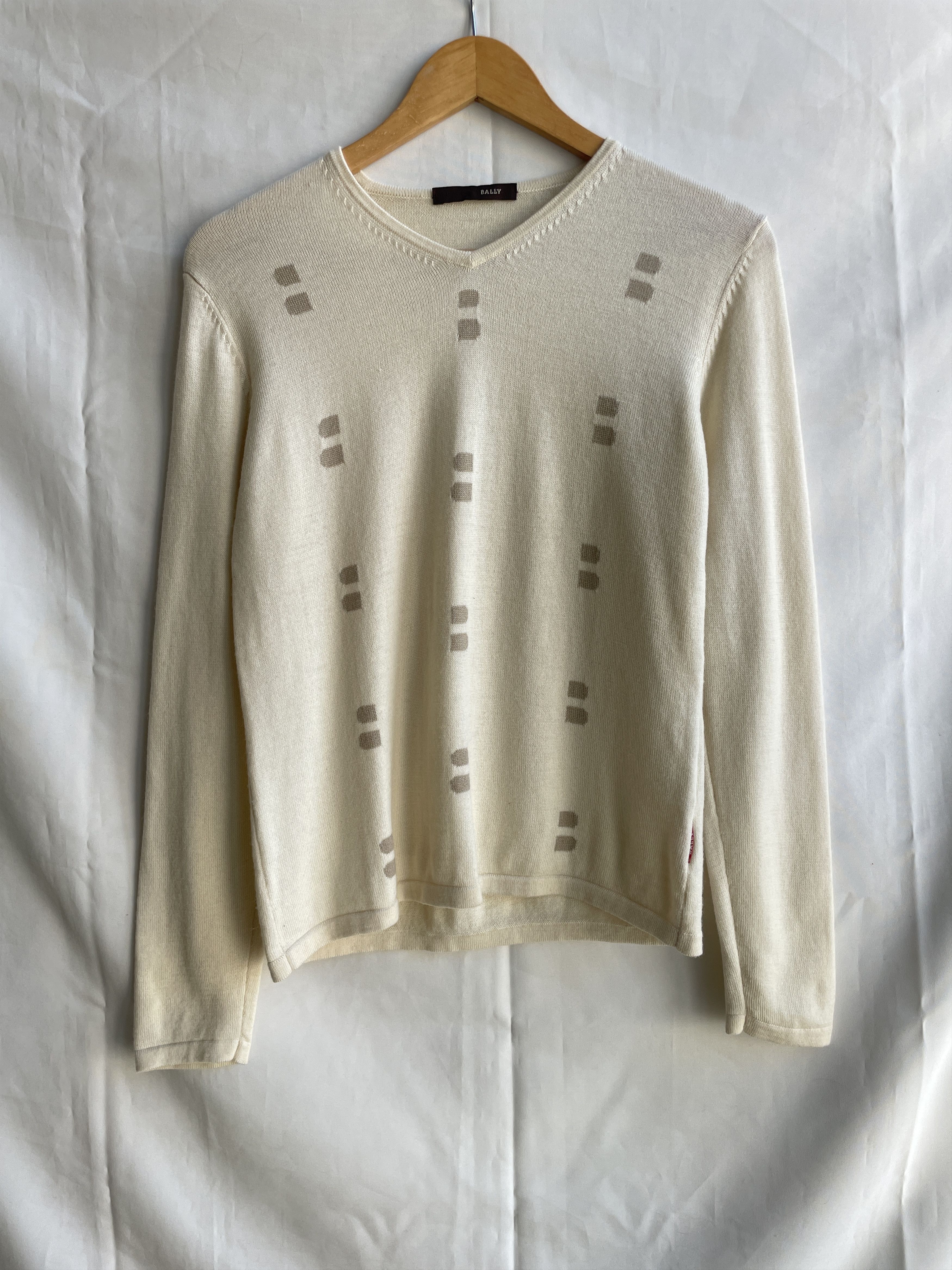 Bally Bally Vintage Womens V-Neck Merino Wool Sweater Size L / US 10 / IT 46 - 1 Thumbnail