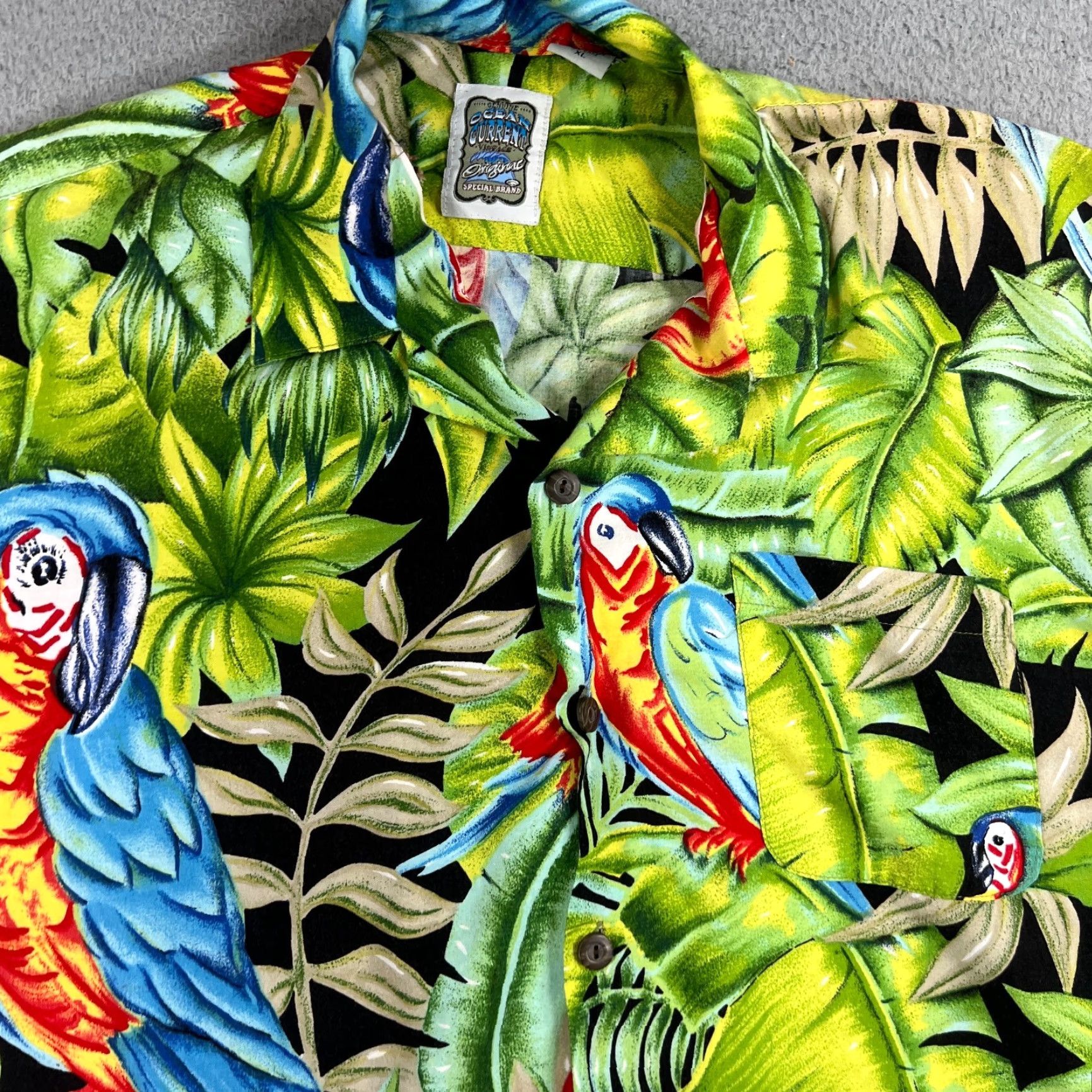 Vintage VINTAGE Ocean Current Hawaiian Shirt Men XL Green Floral Rayon 90s Casual Button-Up Size US XL / EU 56 / 4 - 2 Thumbnail