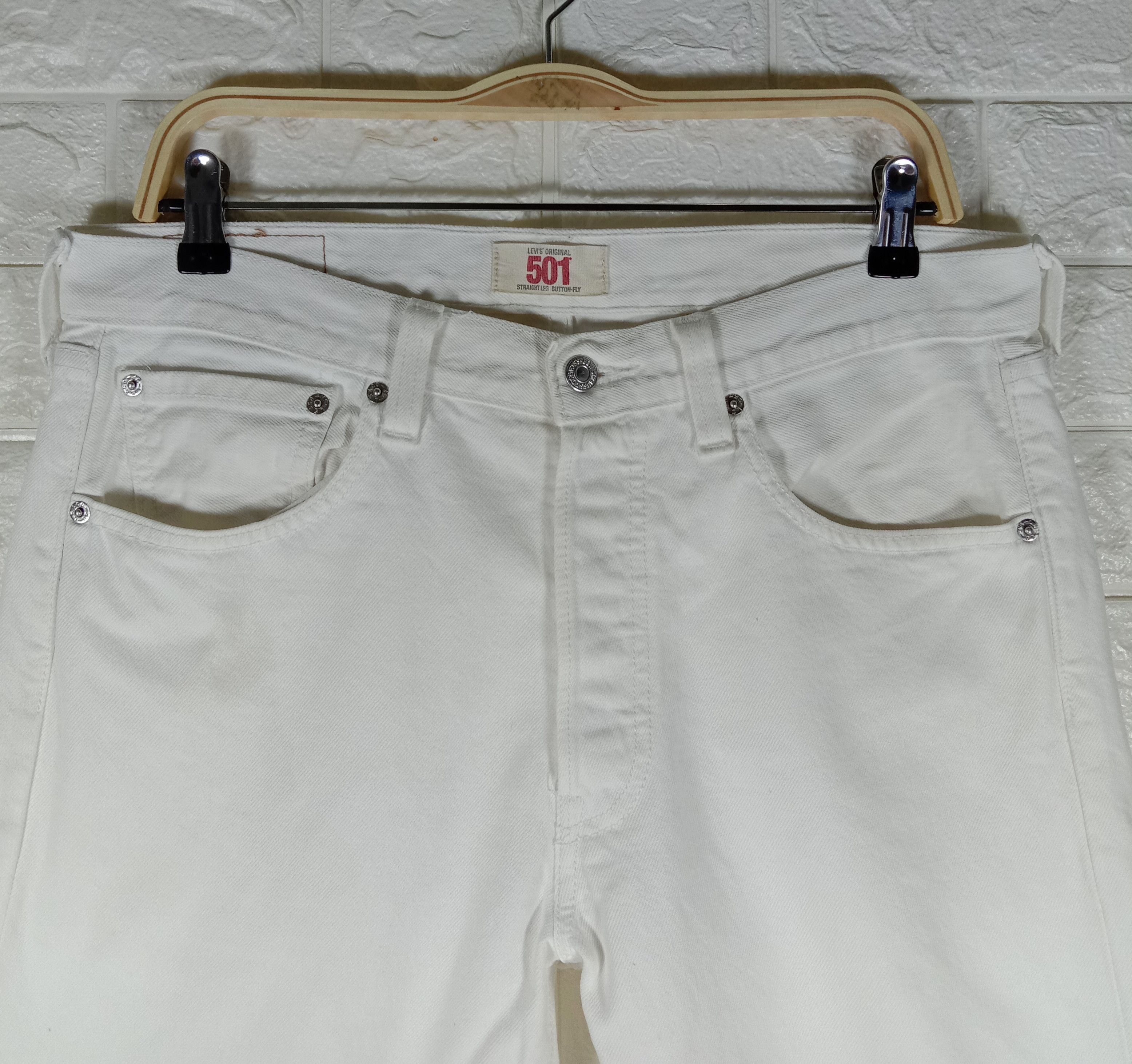 Levi's Vintage Levi's 501 Jeans Straight Leg Button Fly White Denim Size US 32 / EU 48 - 2 Thumbnail