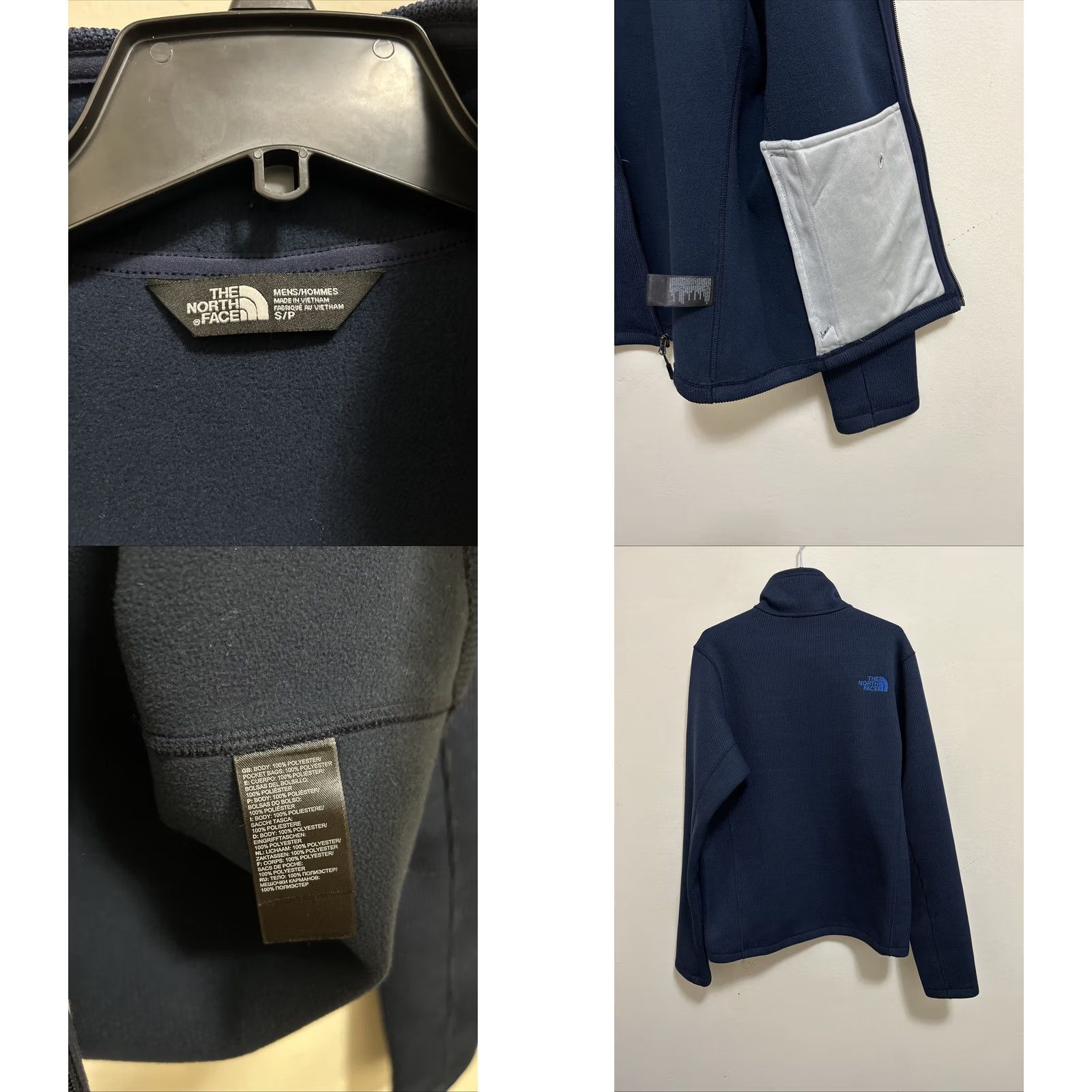 The North Face The North Face Krestwood Jacket Mens Small Blue Ribbed Full Zip Pockets Logo Embroidered Lined Knit Zip Pockets Stand-Up Collar Size US S / EU 44-46 / 1 - 8 Thumbnail
