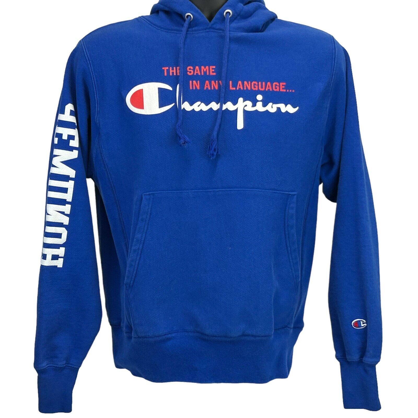 Champion Champion Same In Any Language Hoodie Mens S Small Blue Size US S / EU 44-46 / 1 - 2 Thumbnail