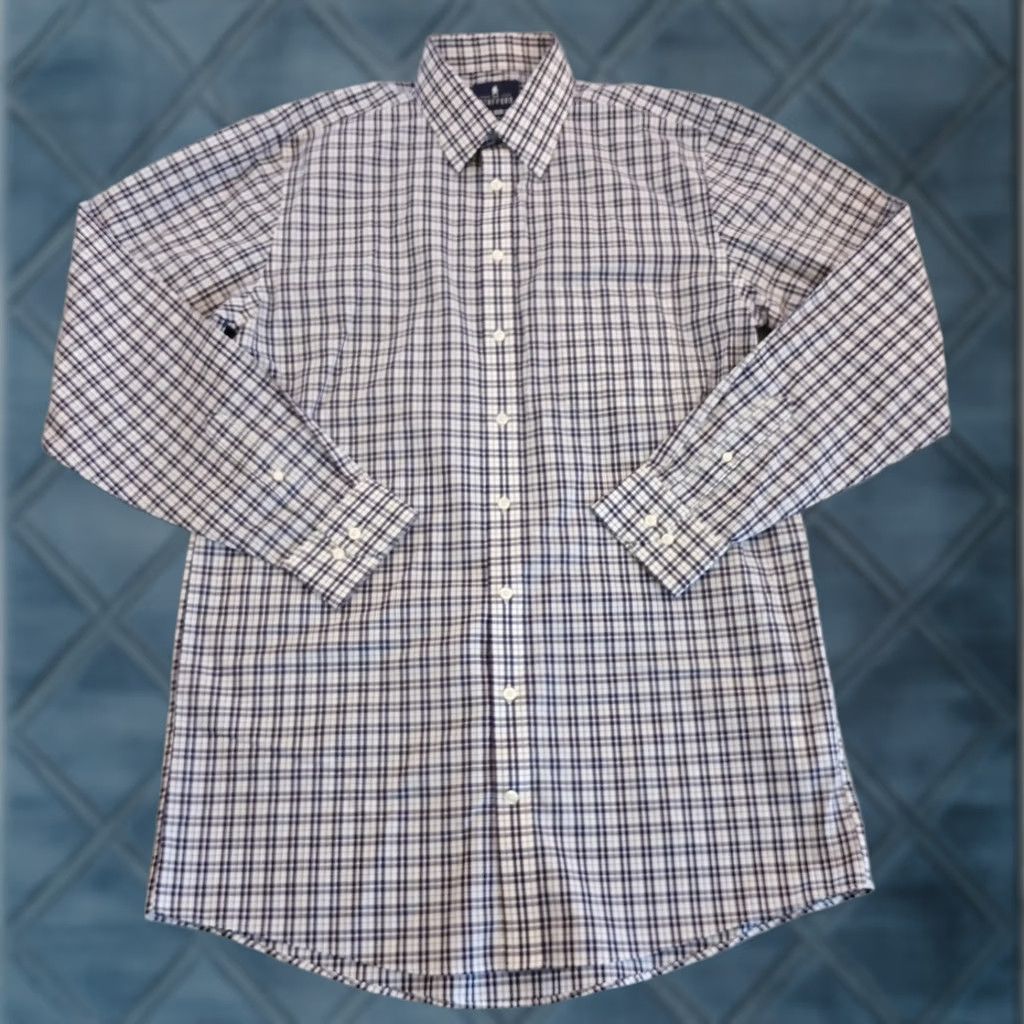 Stafford Stafford Shirt Mens Size 16 Tall Purple Plaid Long Sleeve Button Up Size US L / EU 52-54 / 3 - 1 Thumbnail