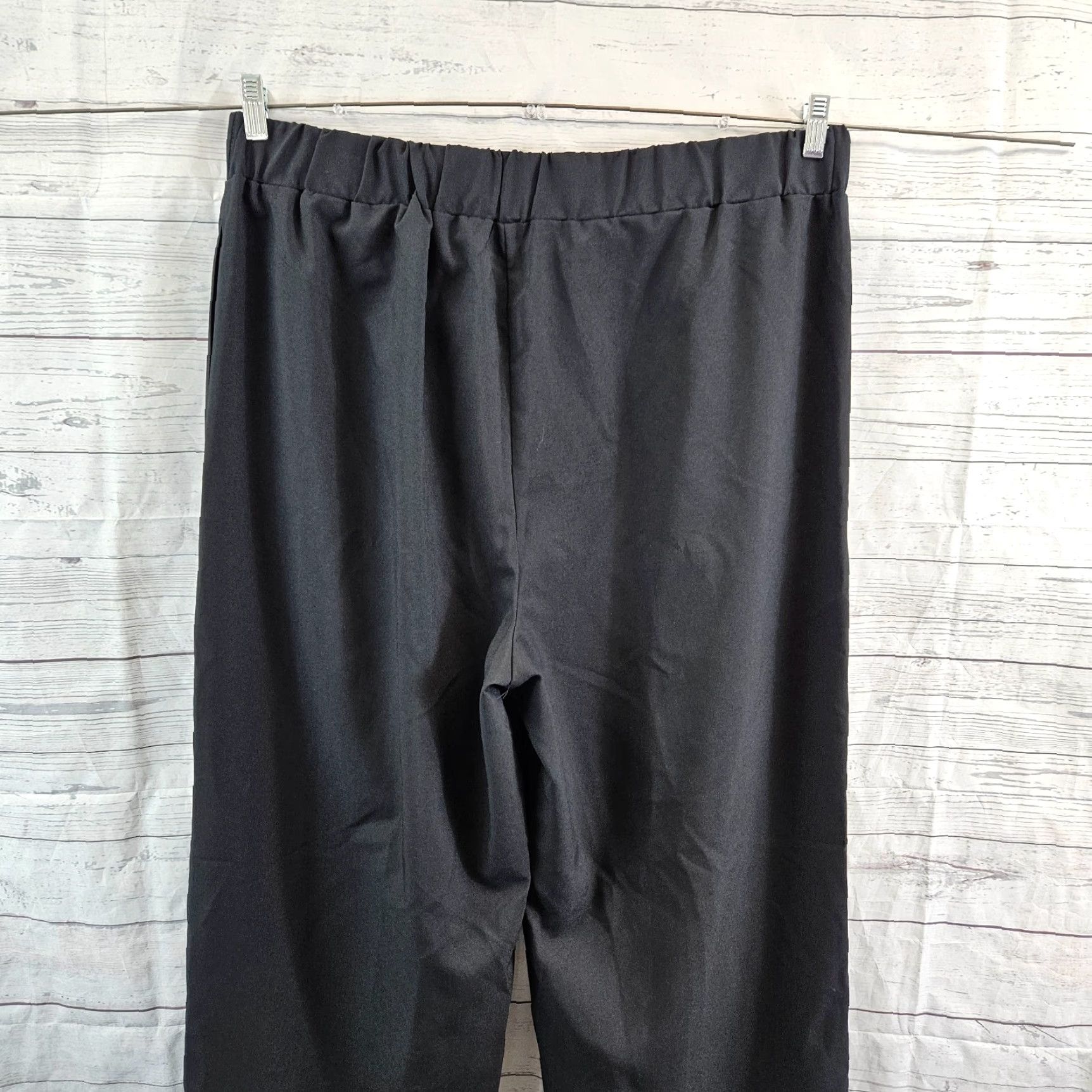 Asos ASOS Design Womens Wide Leg Pants 16 Tall Black Pull On High Rise Dress Pants Studio Womens Size 38" / US 16 / IT 52 - 4 Thumbnail