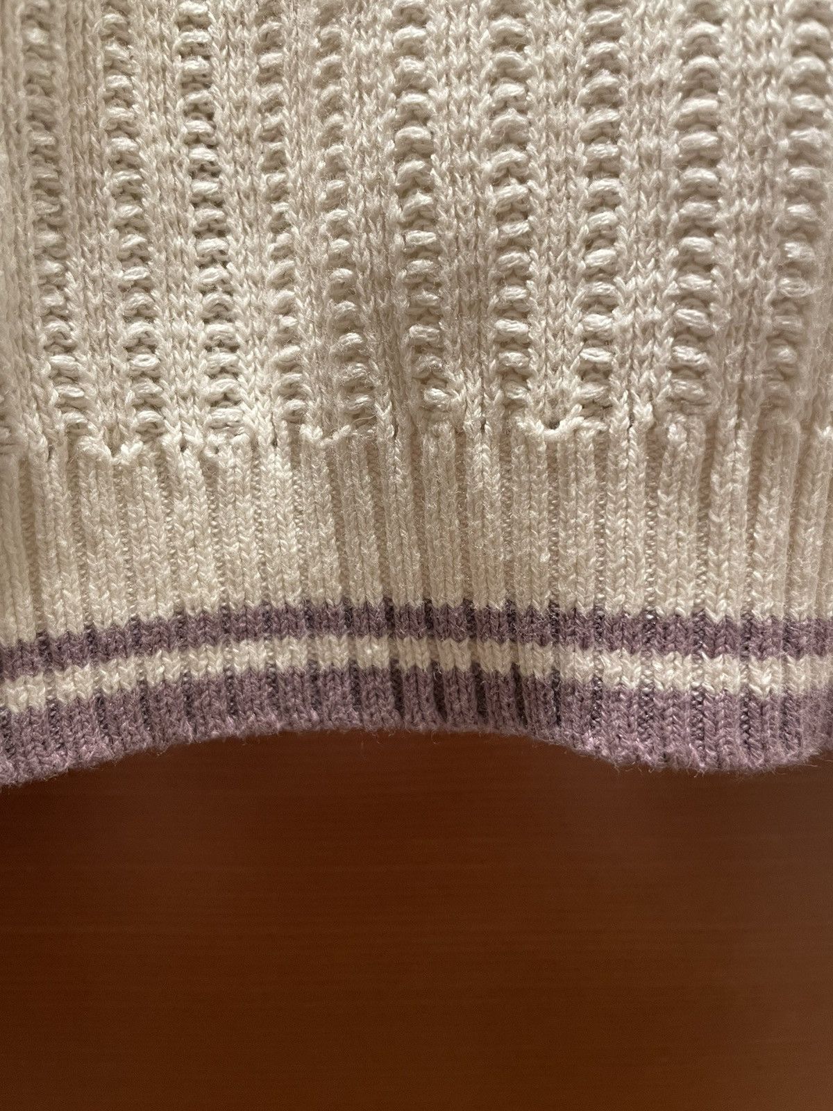 Standard Cloth × Urban Outfitters Urban Outfitters Stitch Knit Shirt, White/Purple Size US M / EU 48-50 / 2 - 7 Thumbnail