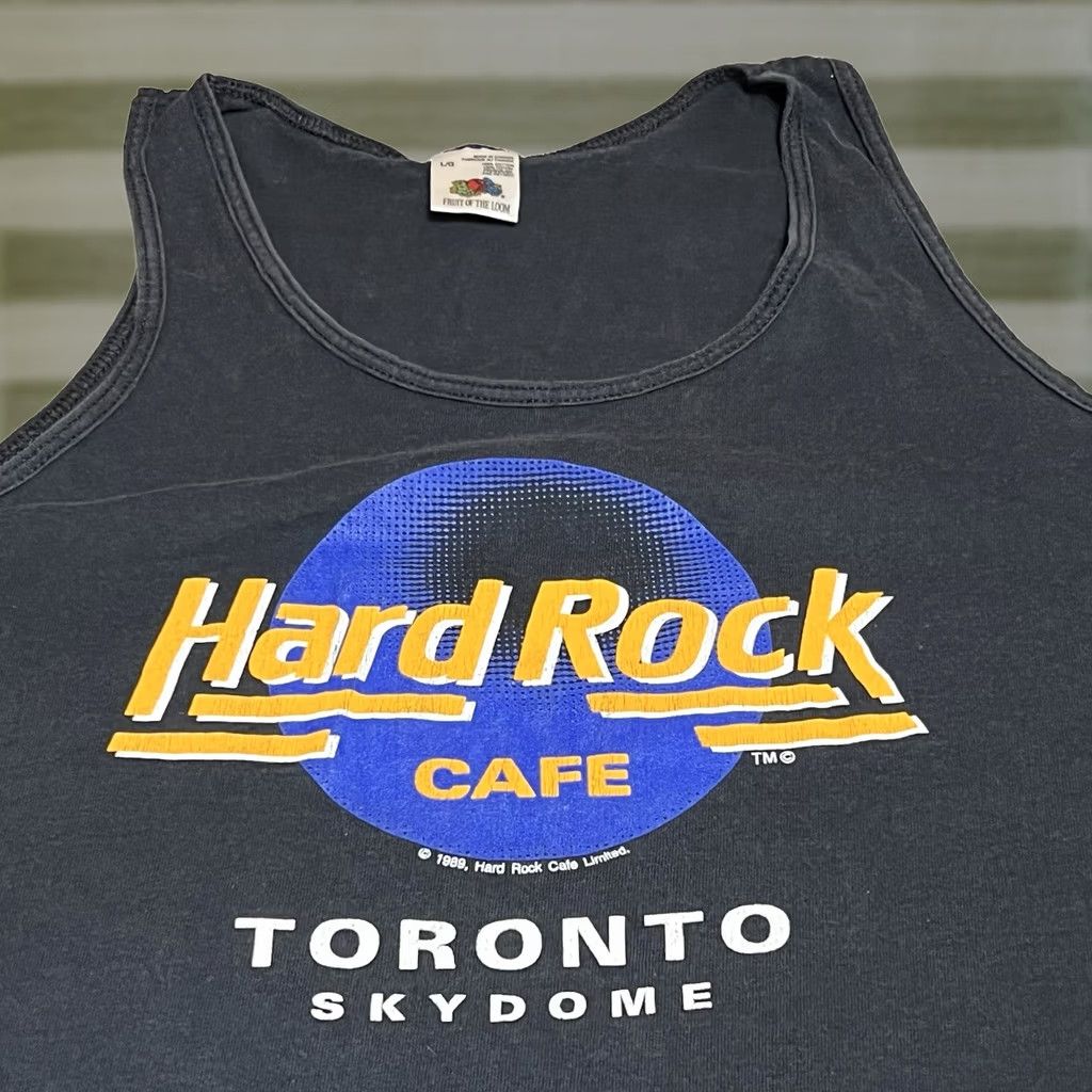 Hard Rock Cafe VINTAGE Hard Rock Cafe Tank Top Shirt L Black 1989 90s Rock Stitch Logo Men Sleeveless Sz L Size US L / EU 52-54 / 3 - 1 Thumbnail