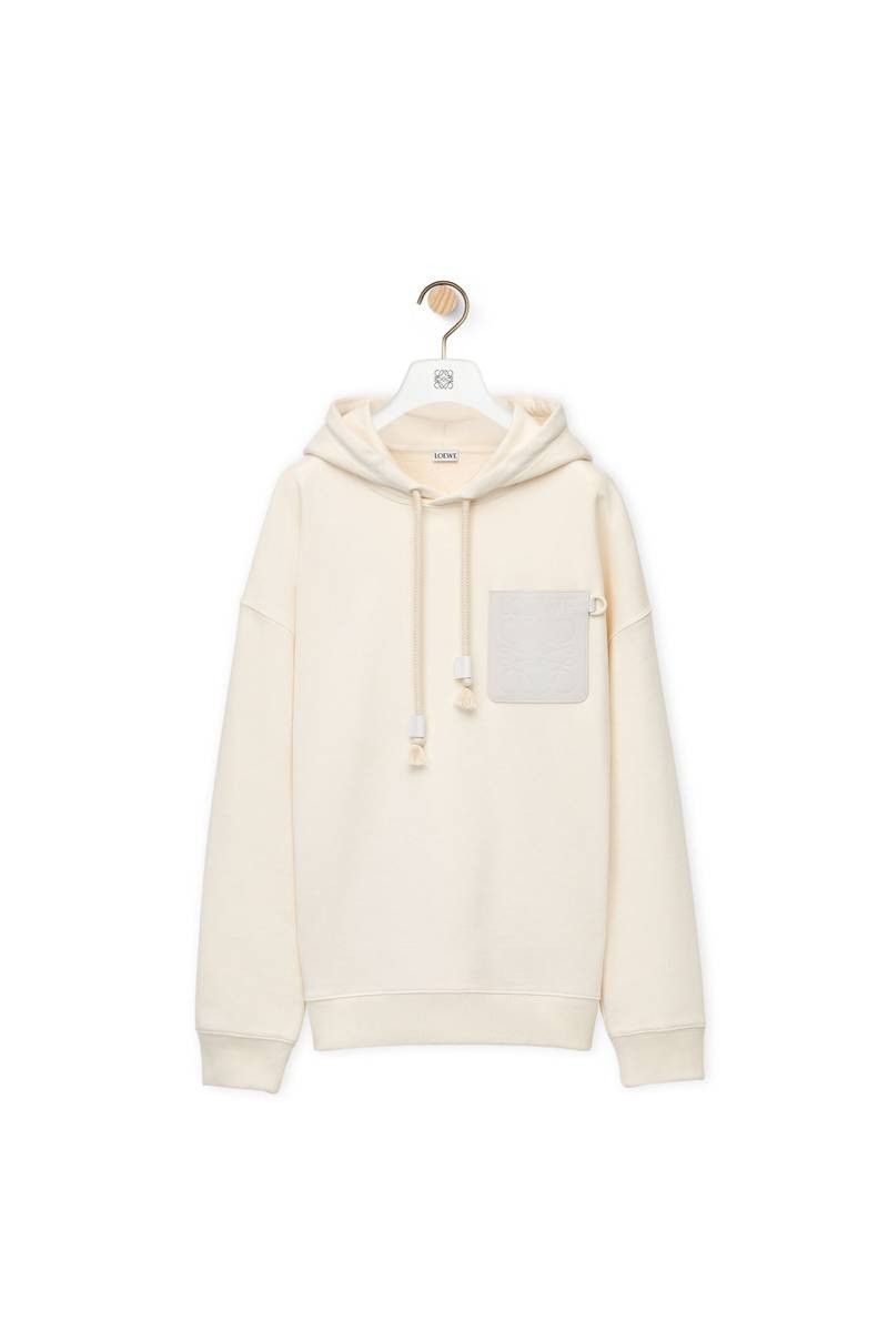 Loewe o1in1g0526 Relaxed Fit Hoodie in Cream Size US S / EU 44-46 / 1 - 1 Thumbnail