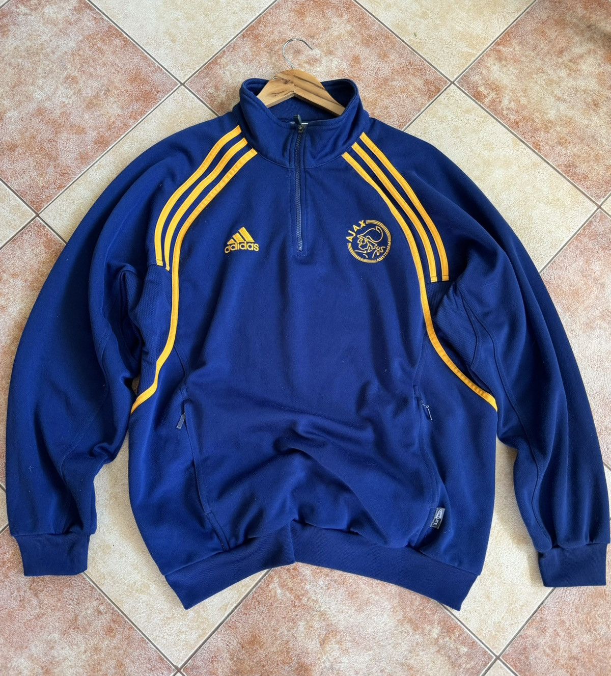 Adidas Vintage Ajax 2000 1/4 Zip Sweathirt Soccer Jersey Football Size US L / EU 52-54 / 3 - 1 Thumbnail
