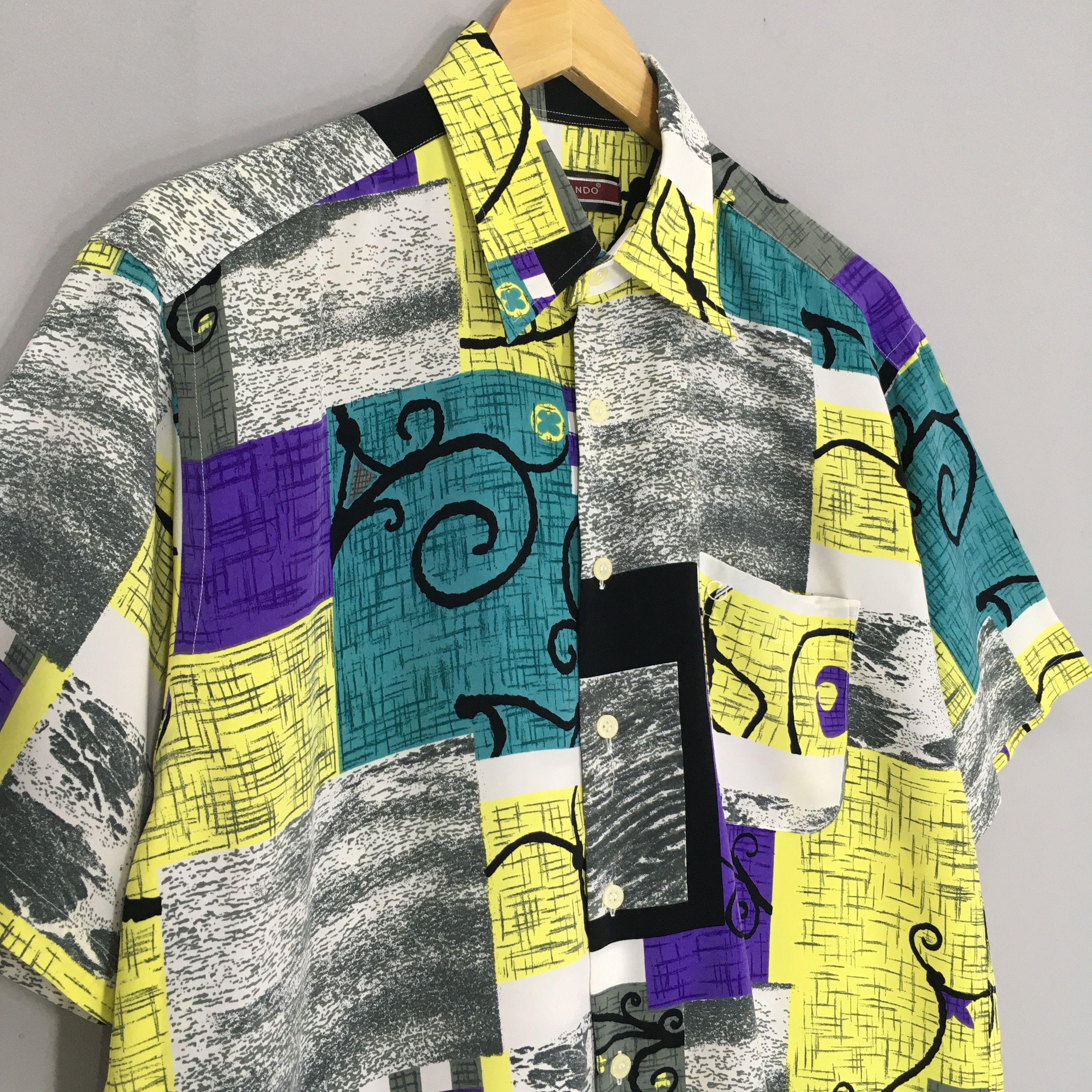 Other Vintage Orlando Novelty Baroque Polyester Shirt Large Size US L / EU 52-54 / 3 - 3 Thumbnail