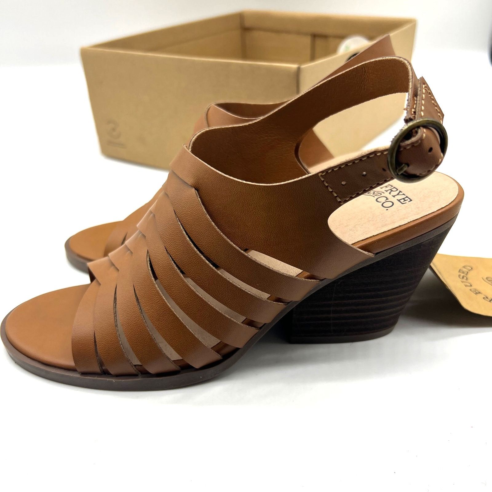 Other Frye and Co. Womens Galia Heeled Sandals Brown Tan Size 7M Size US 7 / IT 37 - 1 Thumbnail