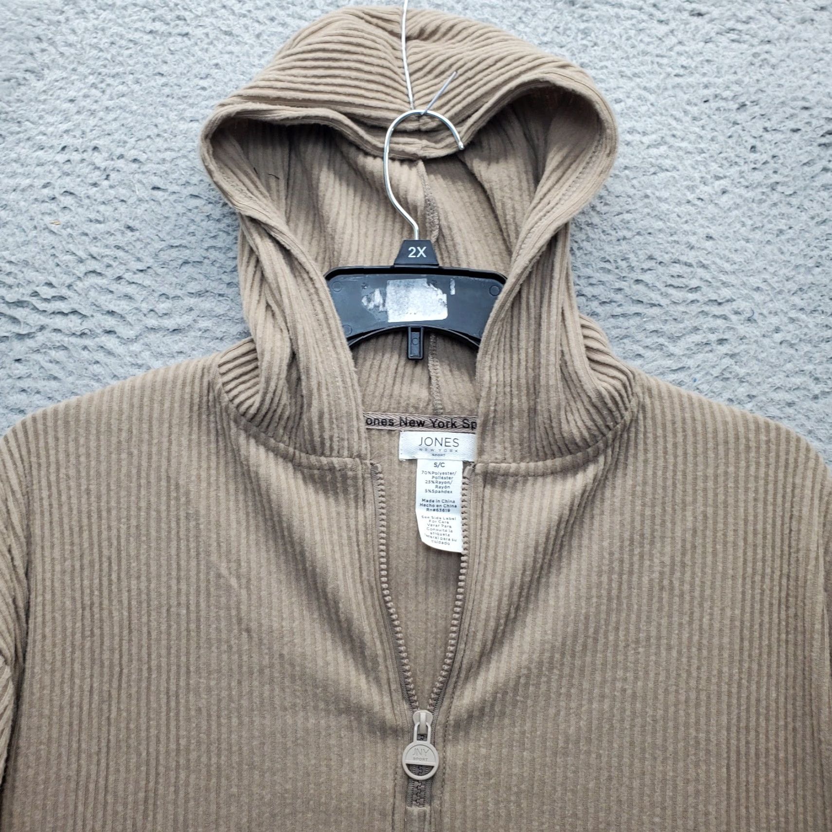 Jones New York Jones New York Hoodie Womens Small Brown Sport Rib Breathable Thumb Hole Sleeve Size S / US 4 / IT 40 - 3 Thumbnail