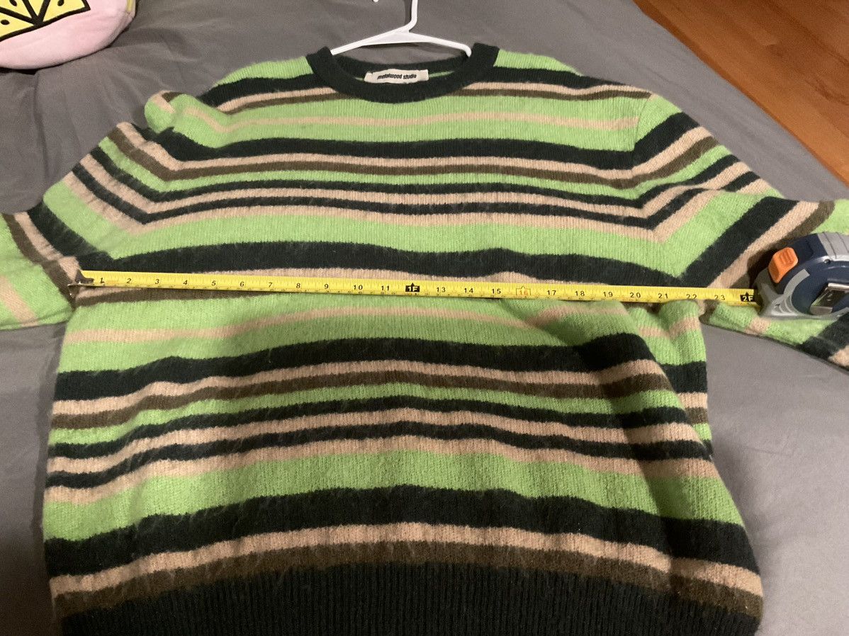 Metalwood Studio Metalwood Studio Striped Mohair Knit Sweater Dark Green Size US L / EU 52-54 / 3 - 7 Thumbnail
