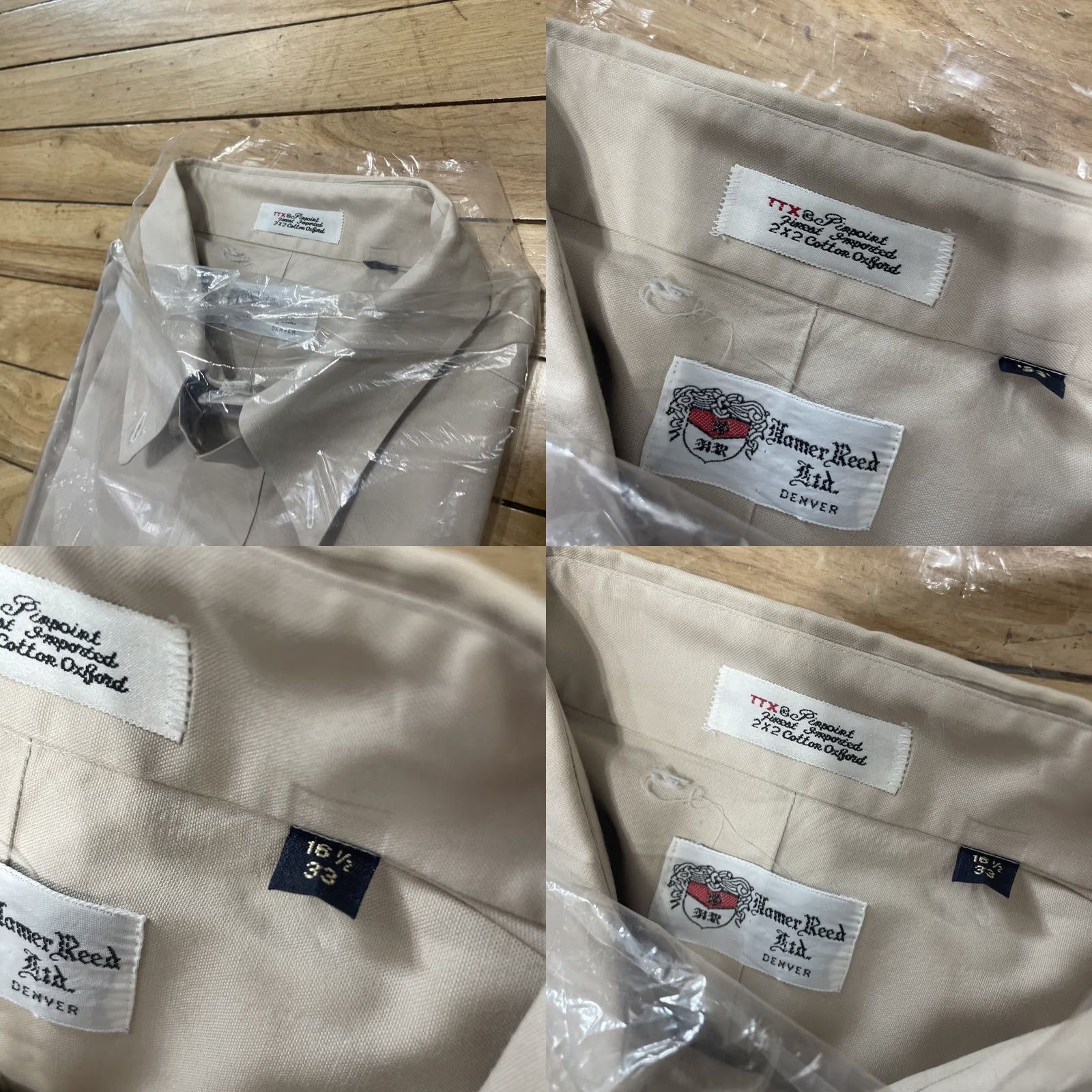 Vintage VINTAGE Hamer Reed 6-Button Shirt Shirt 16.5 33 USA Cotton Oxford TTX Pinpoint Blue Brown Tan Mens Size US XL / EU 56 / 4 - 8 Thumbnail