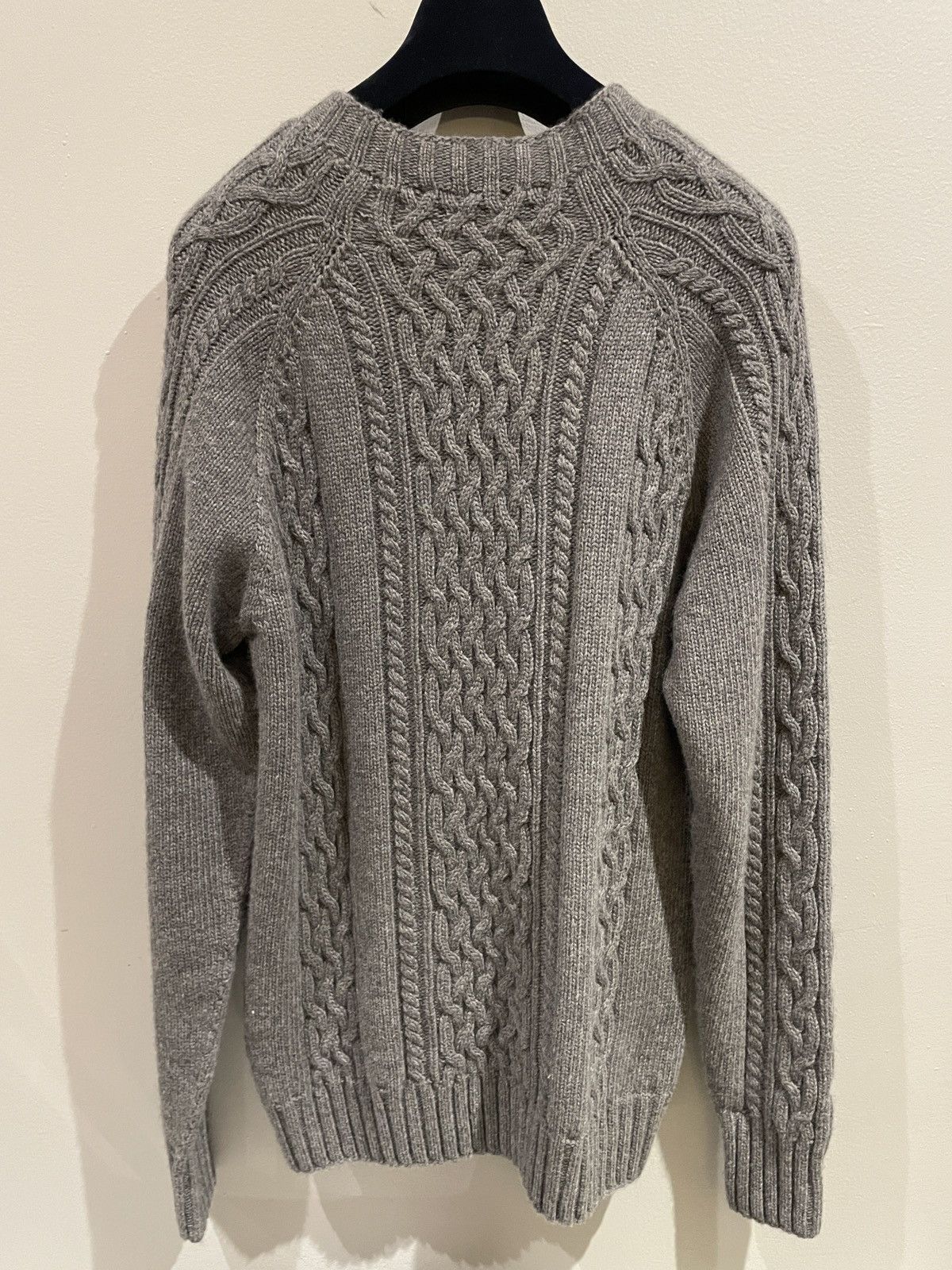 Officine Generale Officine Générale mens heavy cable knit sweater Grey Medium Size US M / EU 48-50 / 2 - 11 Thumbnail
