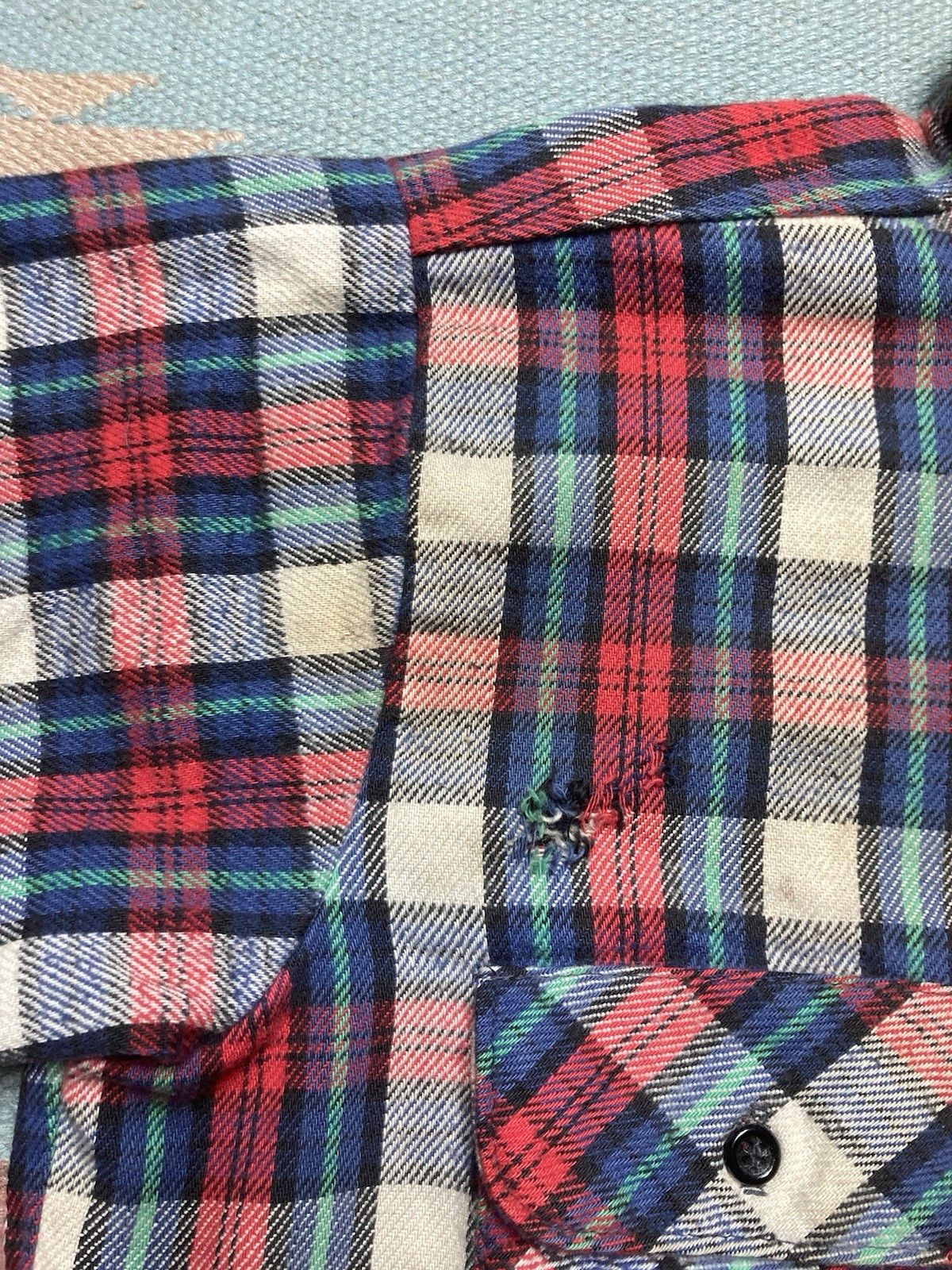 Vintage five brother flannel shirt woven cotton plaid distressed M Size US M / EU 48-50 / 2 - 4 Thumbnail