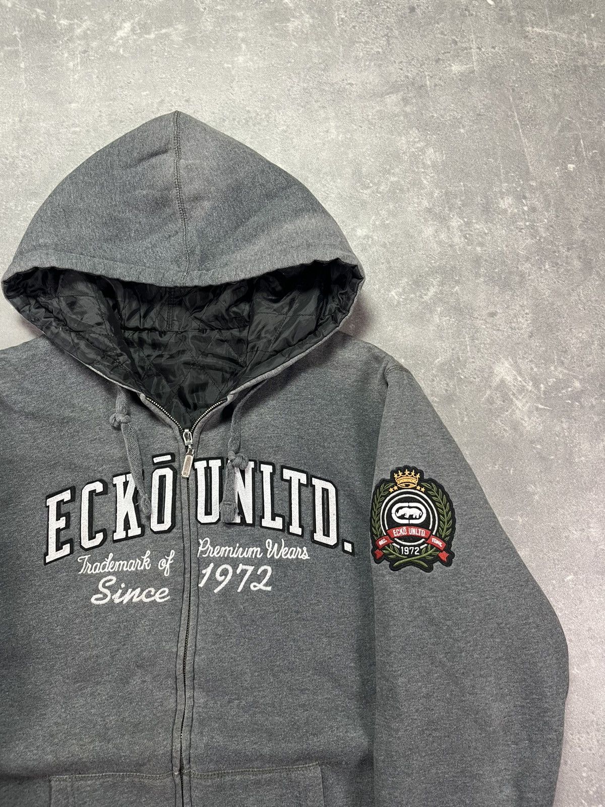 Ecko Unltd. Ecko Unltd Spellout Big Logo Reversible Zip Hoodie Jacket XL Size US XL / EU 56 / 4 - 7 Thumbnail