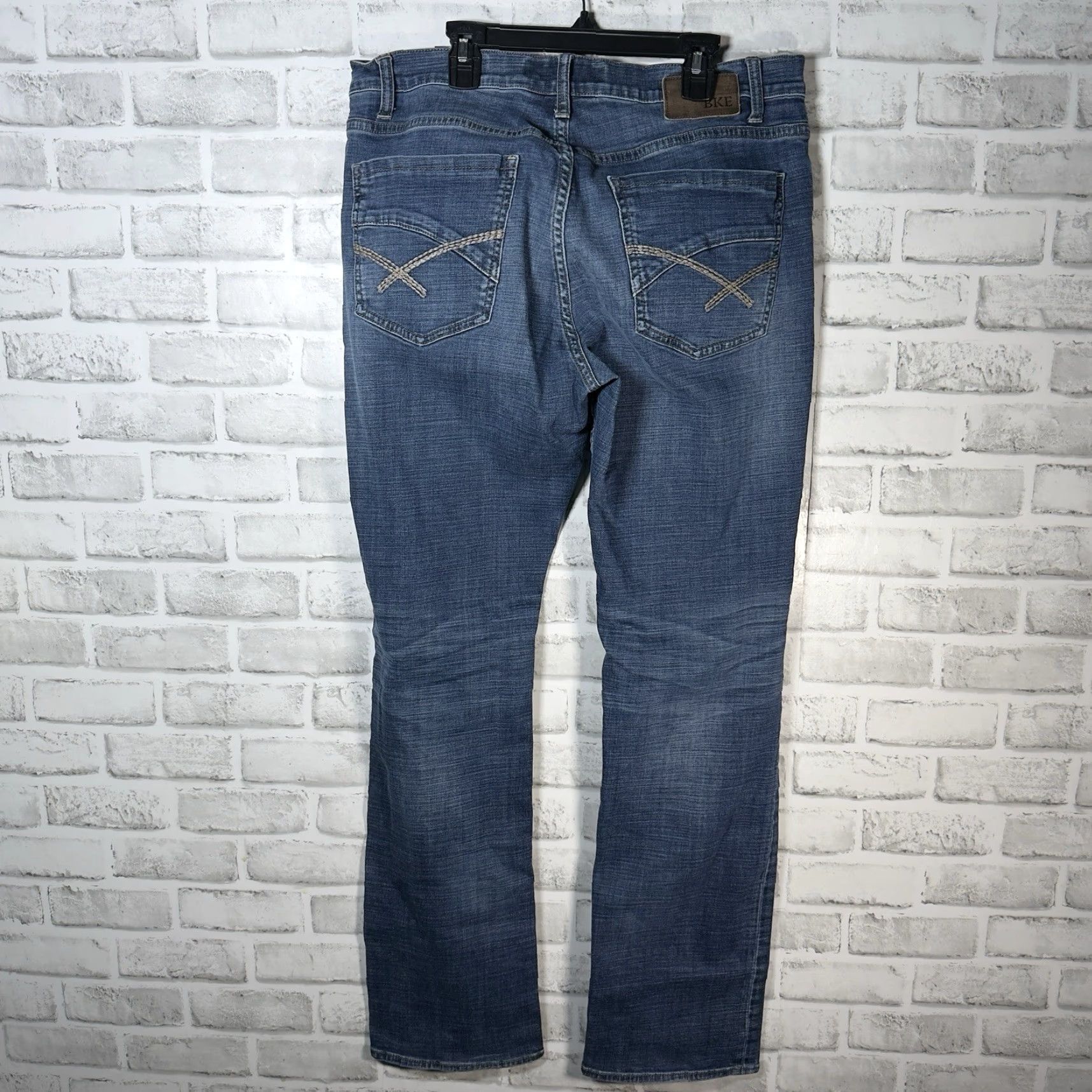 BKE BKE Tyler Jeans Mens 34x33 Straight Blue 100% Cotton Size US 34 / EU 50 - 5 Thumbnail