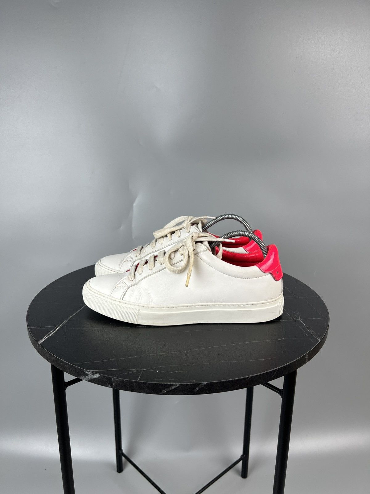 Givenchy Givenchy Paris White Leather Pink Heel Sneakers (Y0492) Size US 7 / IT 37 - 5 Thumbnail
