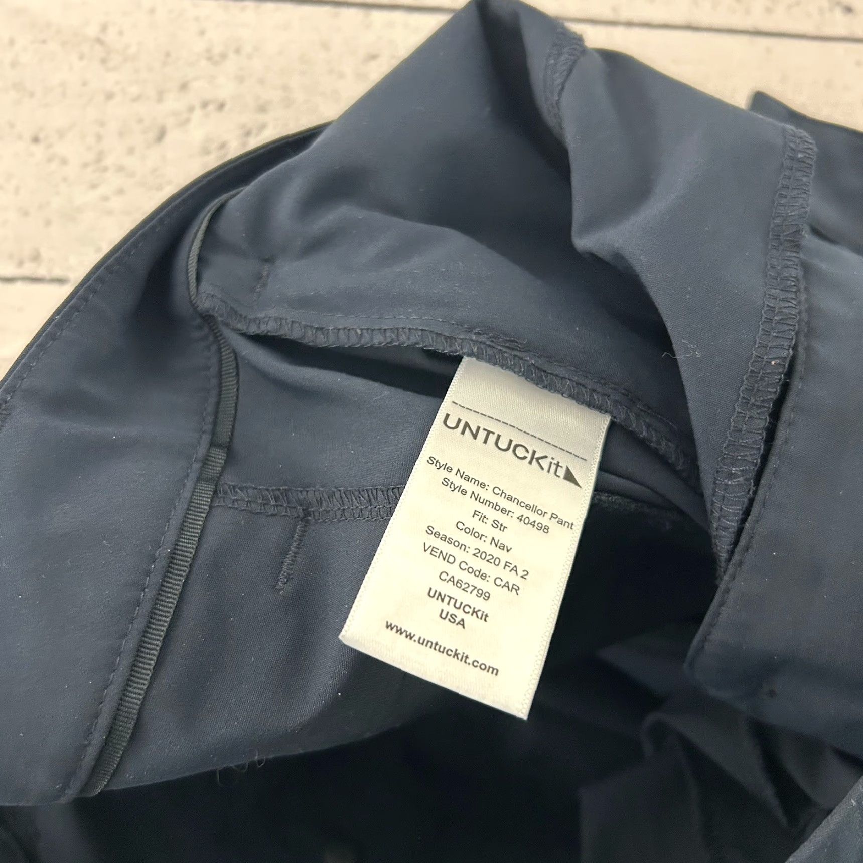 UNTUCKit Untuckit Chancellor Straight Fit Pants Mens 34x30 Blue Chino Flat Front 5-Pocket Design Mid Rise Adult Regular Socks? Size US 34 / EU 50 - 5 Thumbnail