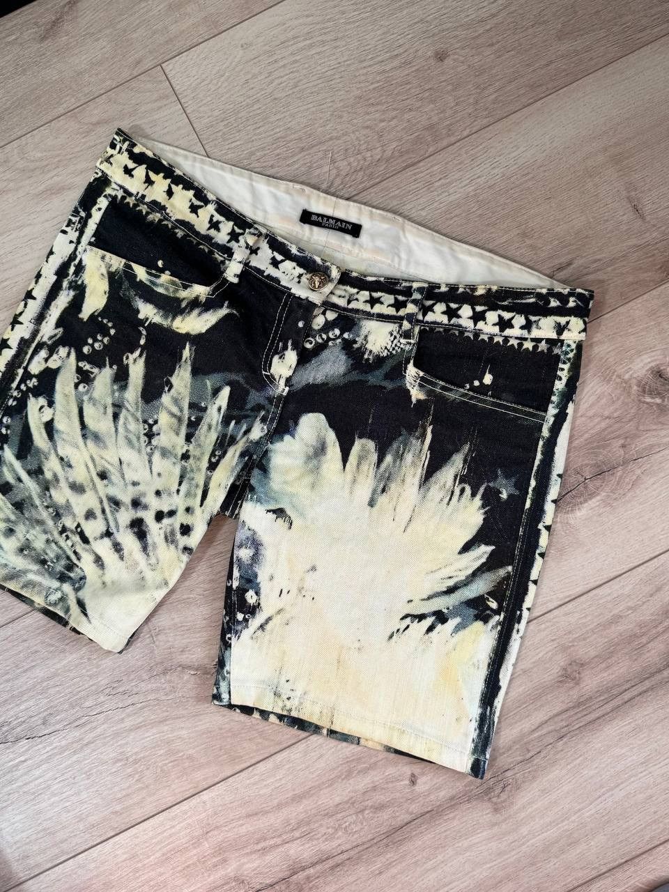 Balmain Balmain Eagle Tie Dye Denim Shorts Size 38 Size 26" / US 2 / IT 38 - 3 Thumbnail