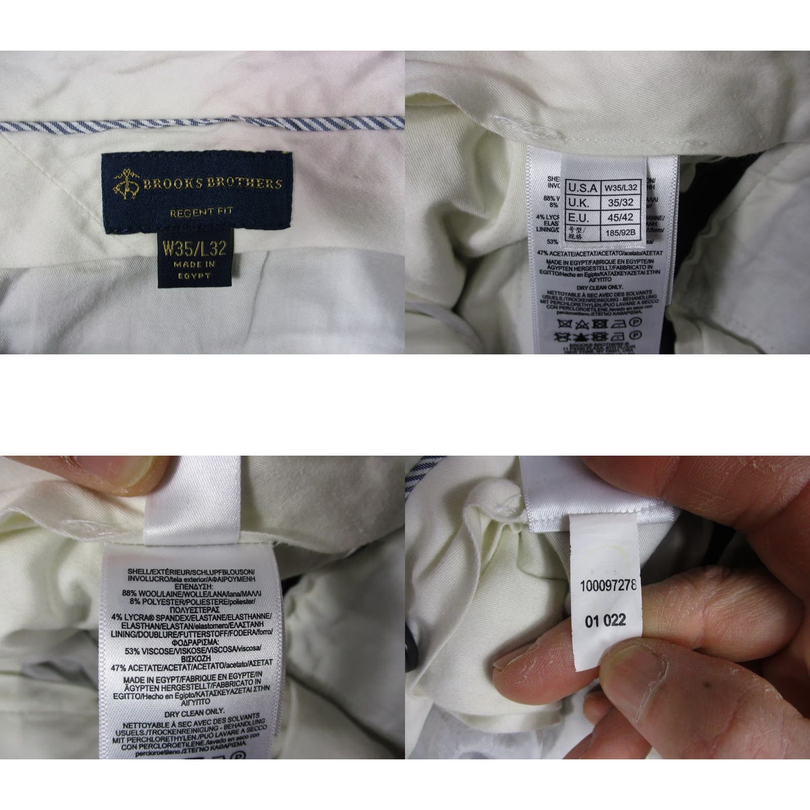 Brooks Brothers Brooks Brothers Dress Pants Mens W35/L32 Gray Wool Stretch Flat Front Regent Fit Business Formal Wedding Size US 35 - 8 Thumbnail